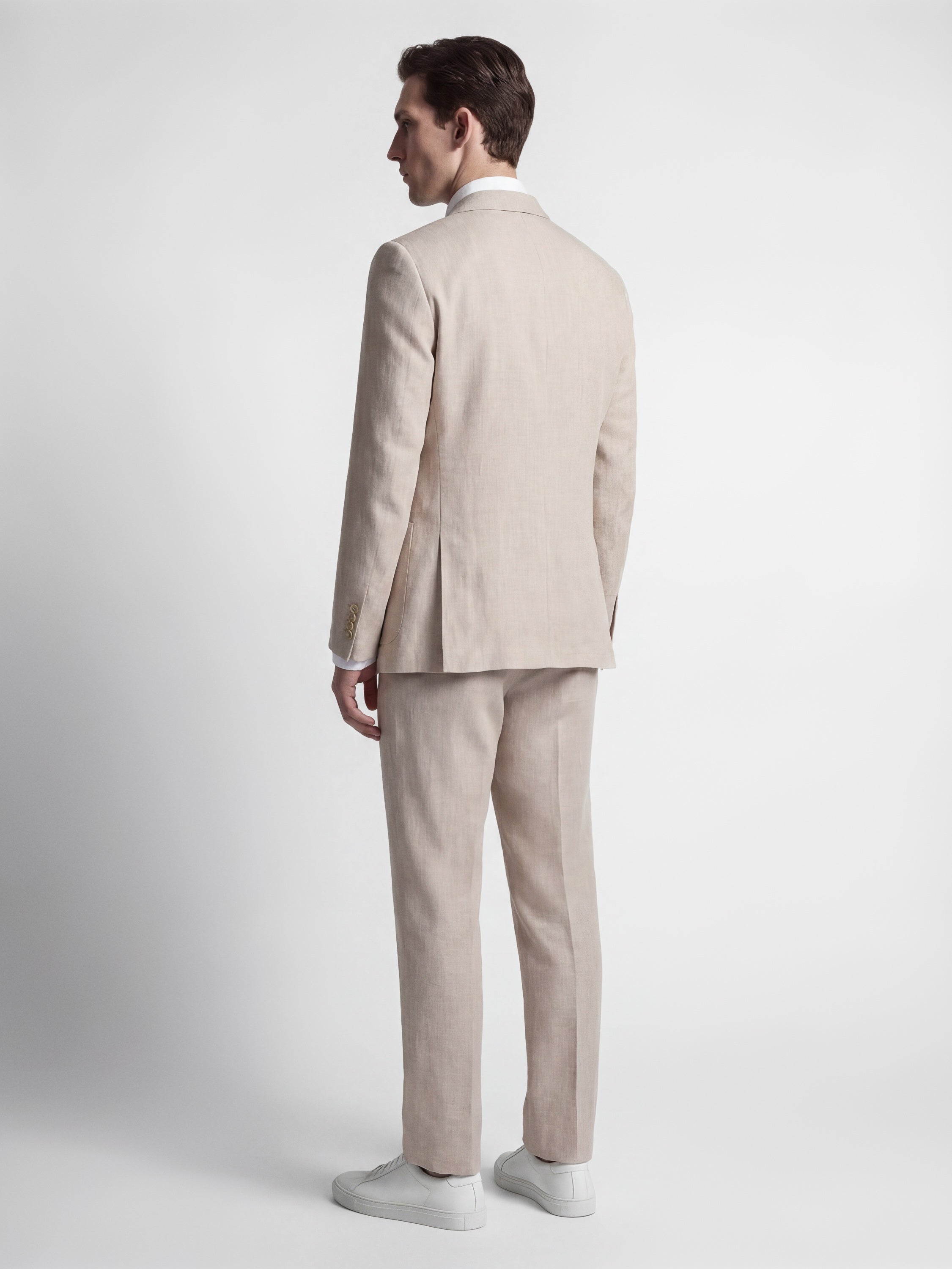 Richard James London PURE LINEN SB2N PATCH POCKET JACKET SAND