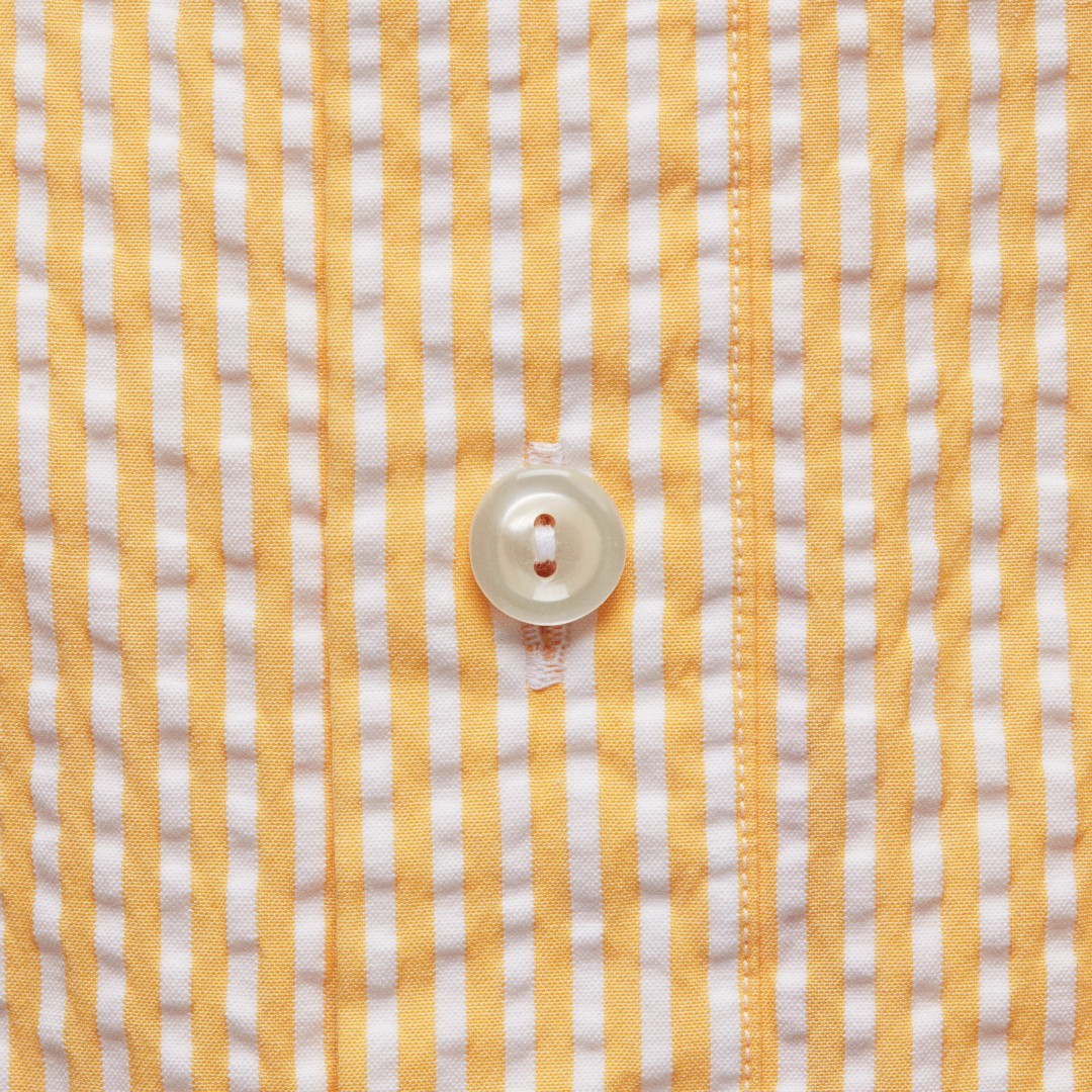 Seersucker Stripe Short Sleeve Shirt Yellow-MALFORD OF LONDON SAVILE ROW MENSWEAR OUTLET