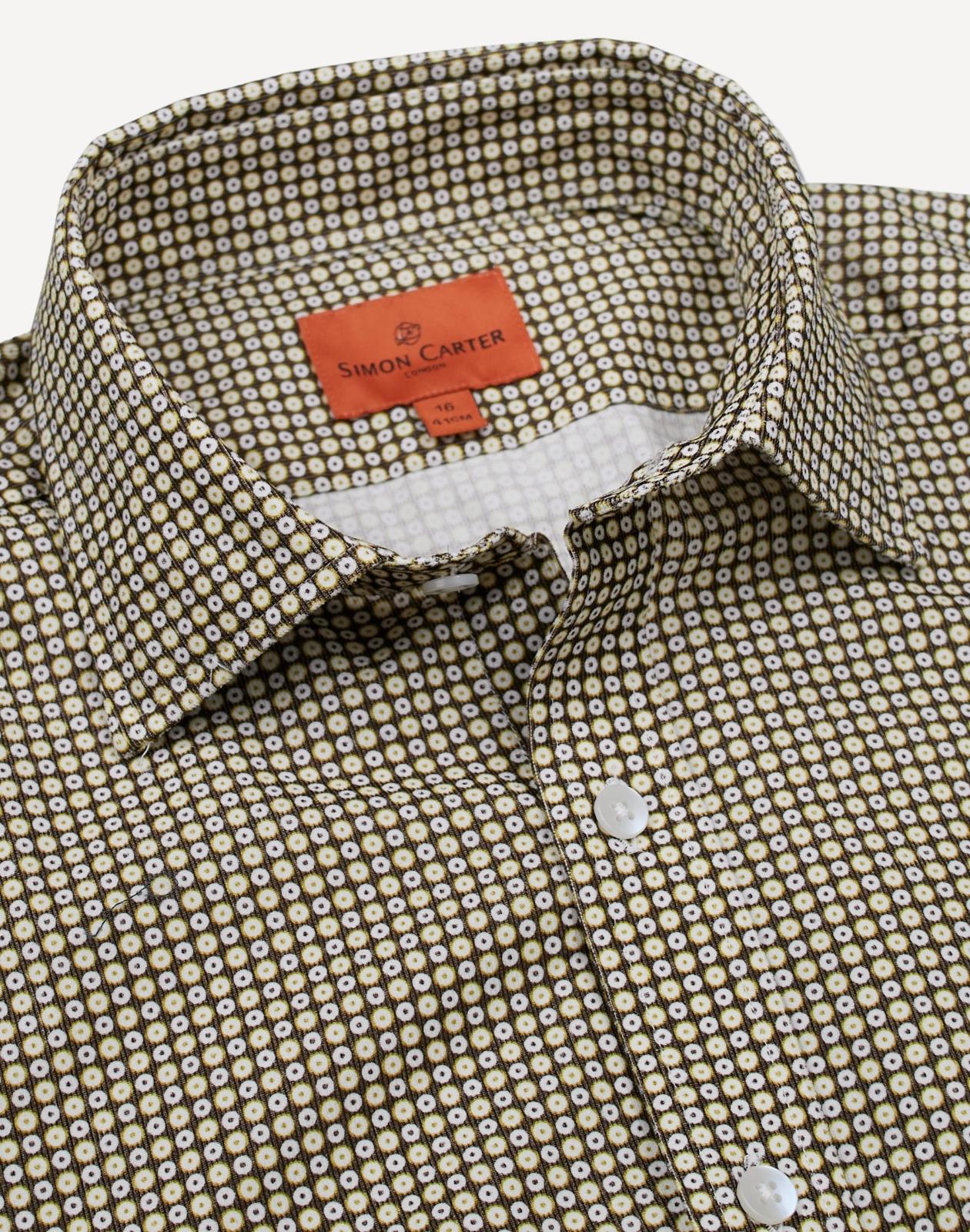 Simon Carter Tailored Fit Circle Shirt Navy/White-MALFORD OF LONDON SAVILE ROW MENSWEAR OUTLET