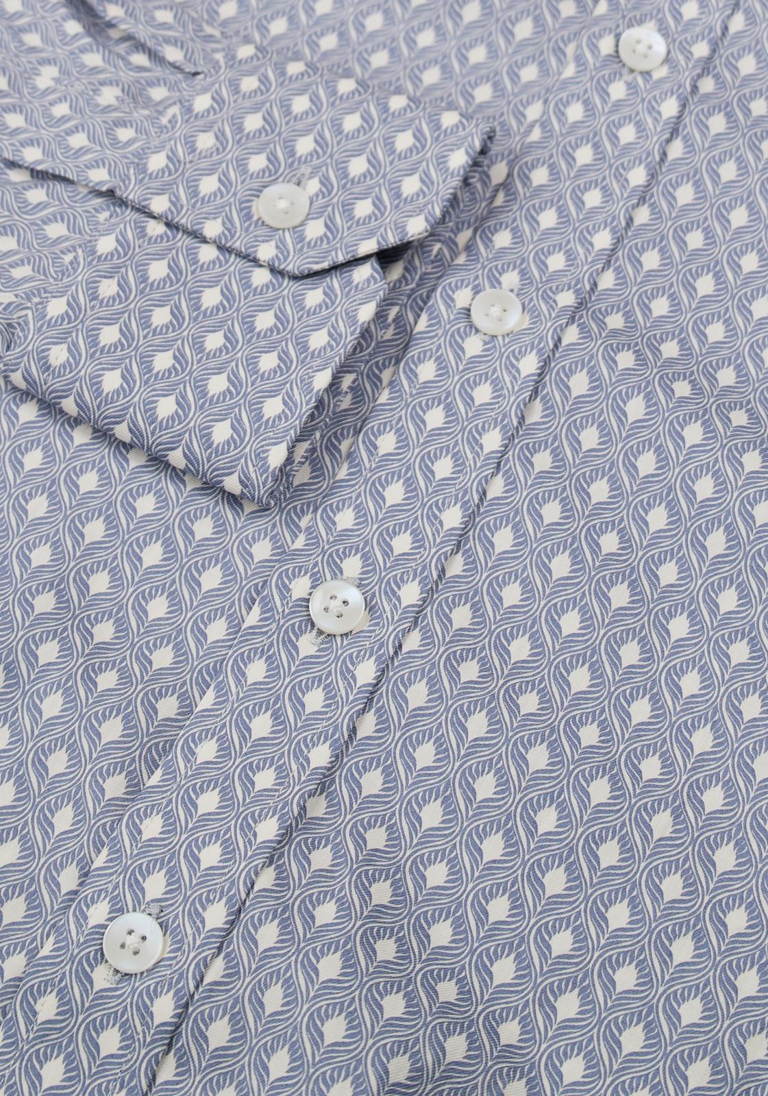 Simon Carter Tailored Fit Feather Shirt Sky/White-MALFORD OF LONDON SAVILE ROW MENSWEAR OUTLET