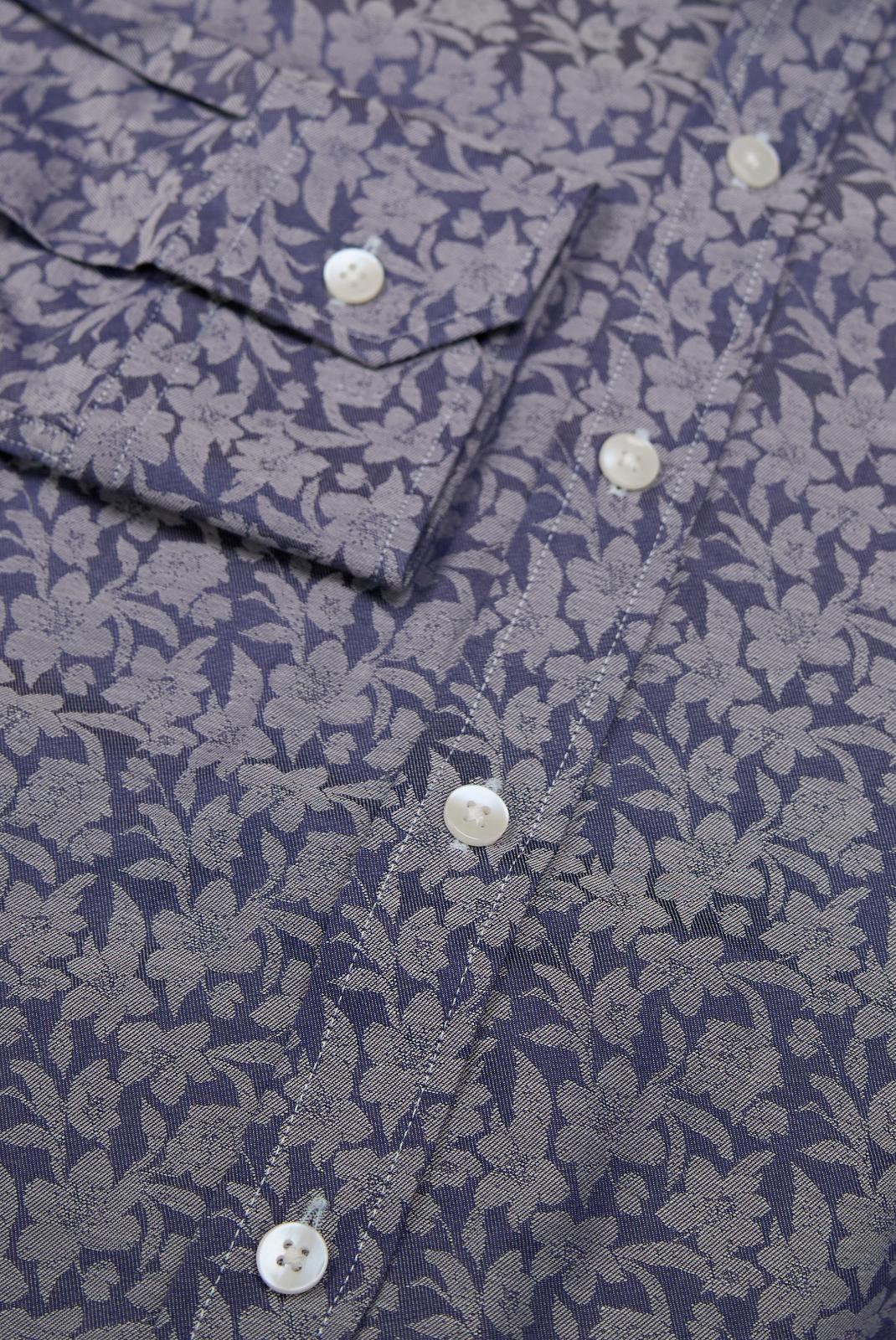 Simon Carter Tailored Fit Floral Shirt Blue-MALFORD OF LONDON SAVILE ROW MENSWEAR OUTLET