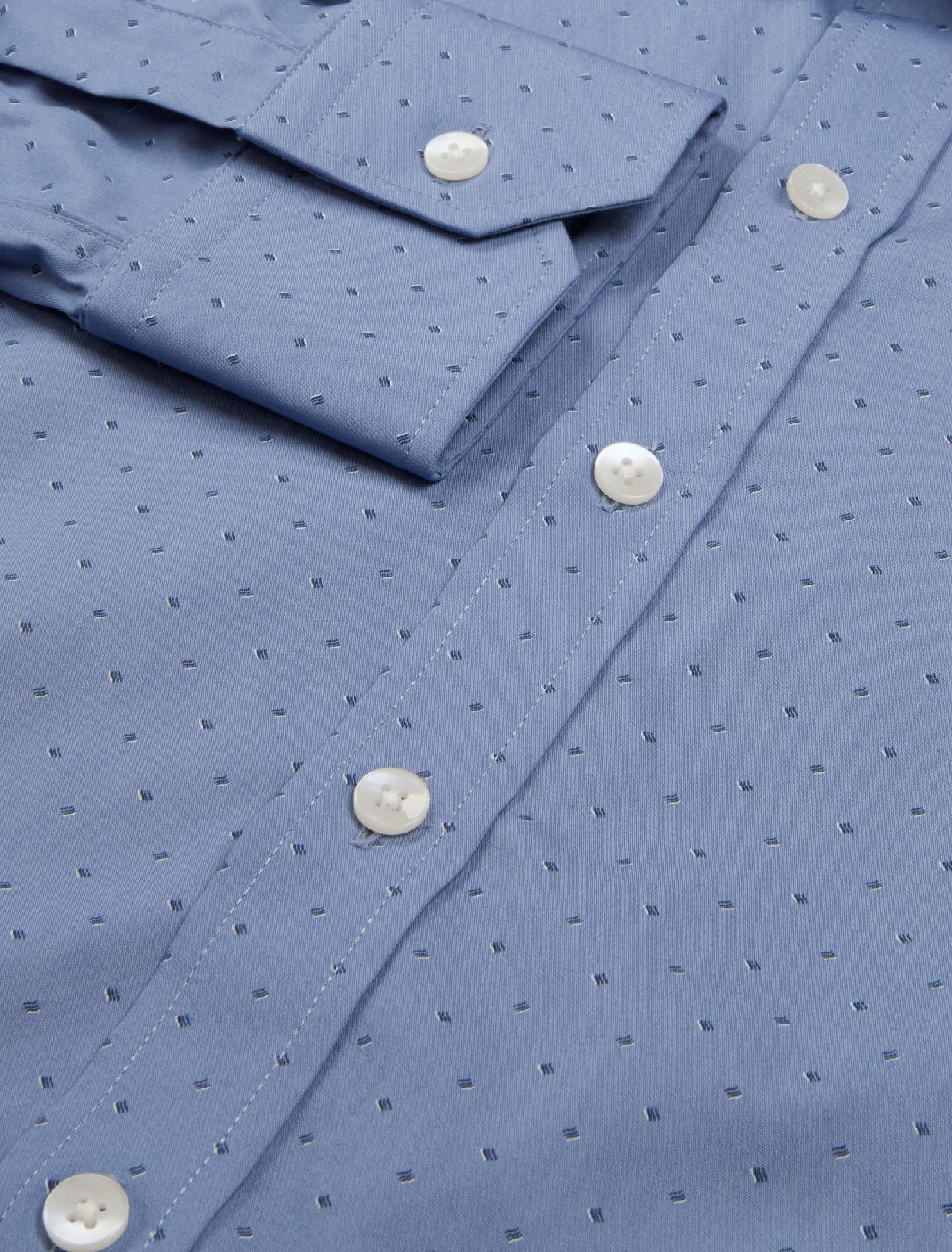 Simon Carter Tailored Fit Geometric Shirt Blue-MALFORD OF LONDON SAVILE ROW MENSWEAR OUTLET