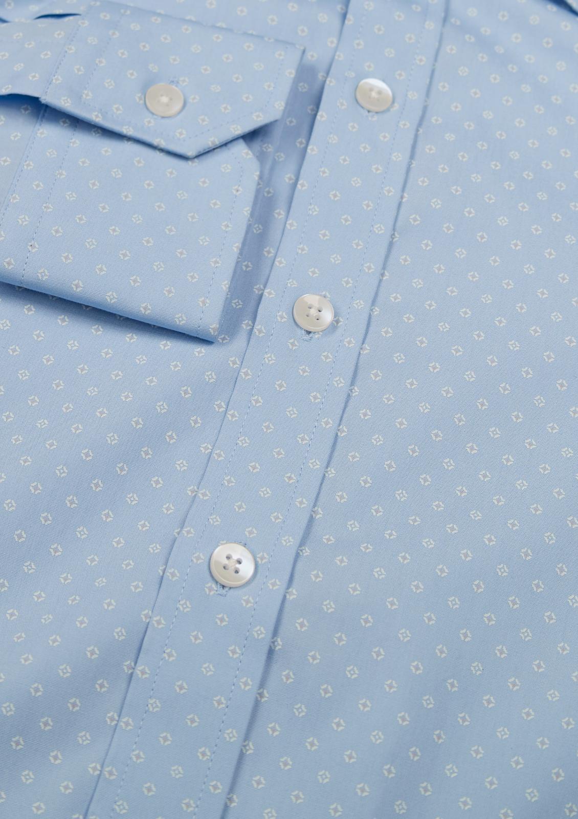 Simon Carter Tailored Fit Micro Tile Shirt Sky-MALFORD OF LONDON SAVILE ROW MENSWEAR OUTLET