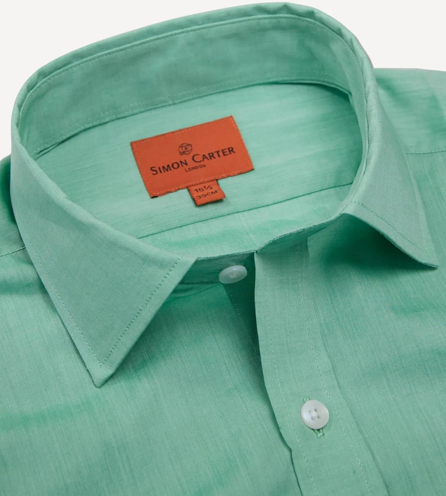 Simon Carter Tailored Fit Plain Shirt Green-MALFORD OF LONDON SAVILE ROW MENSWEAR OUTLET