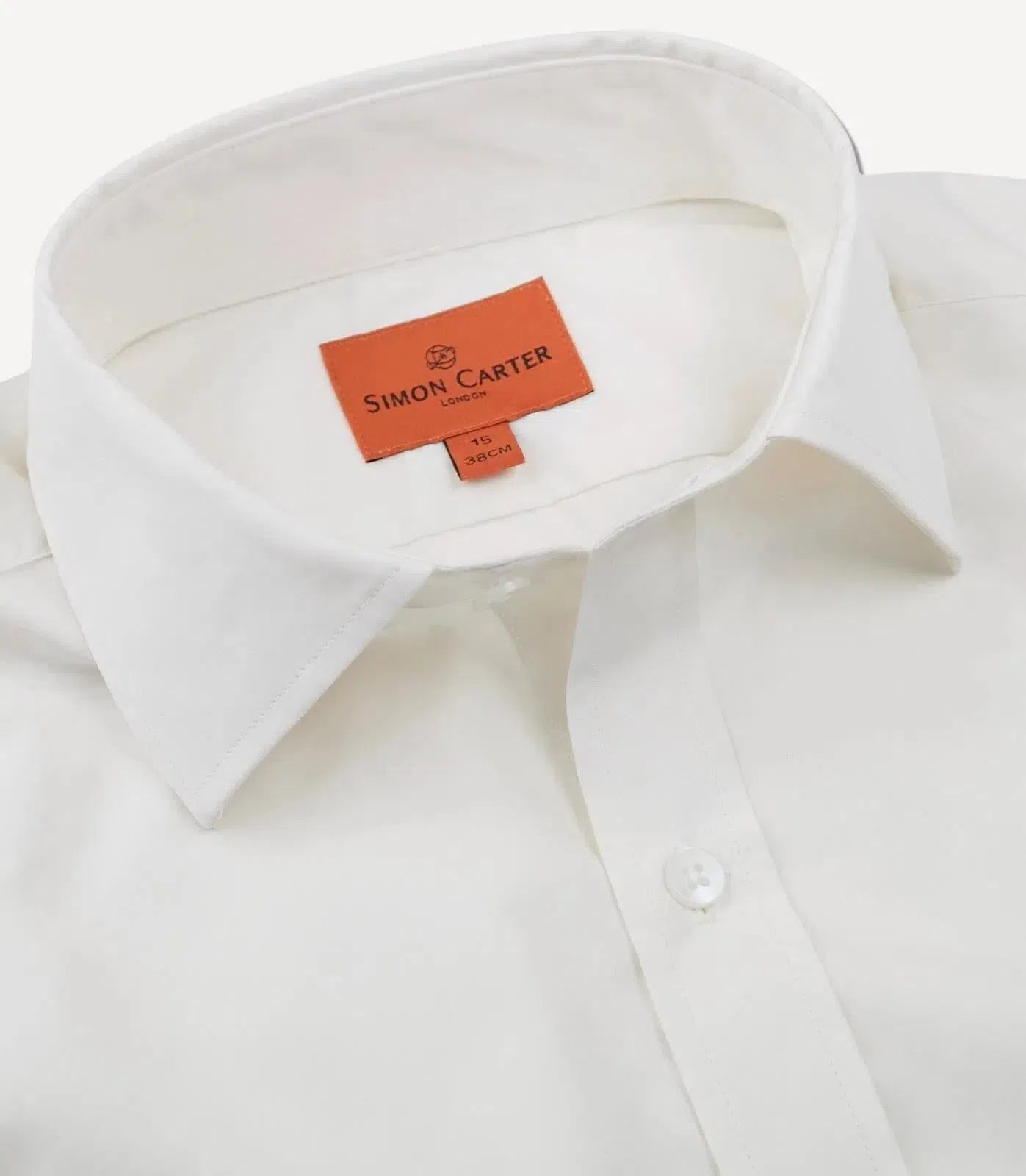 Simon Carter Tailored Fit Plain Shirt Ivory-MALFORD OF LONDON SAVILE ROW MENSWEAR OUTLET