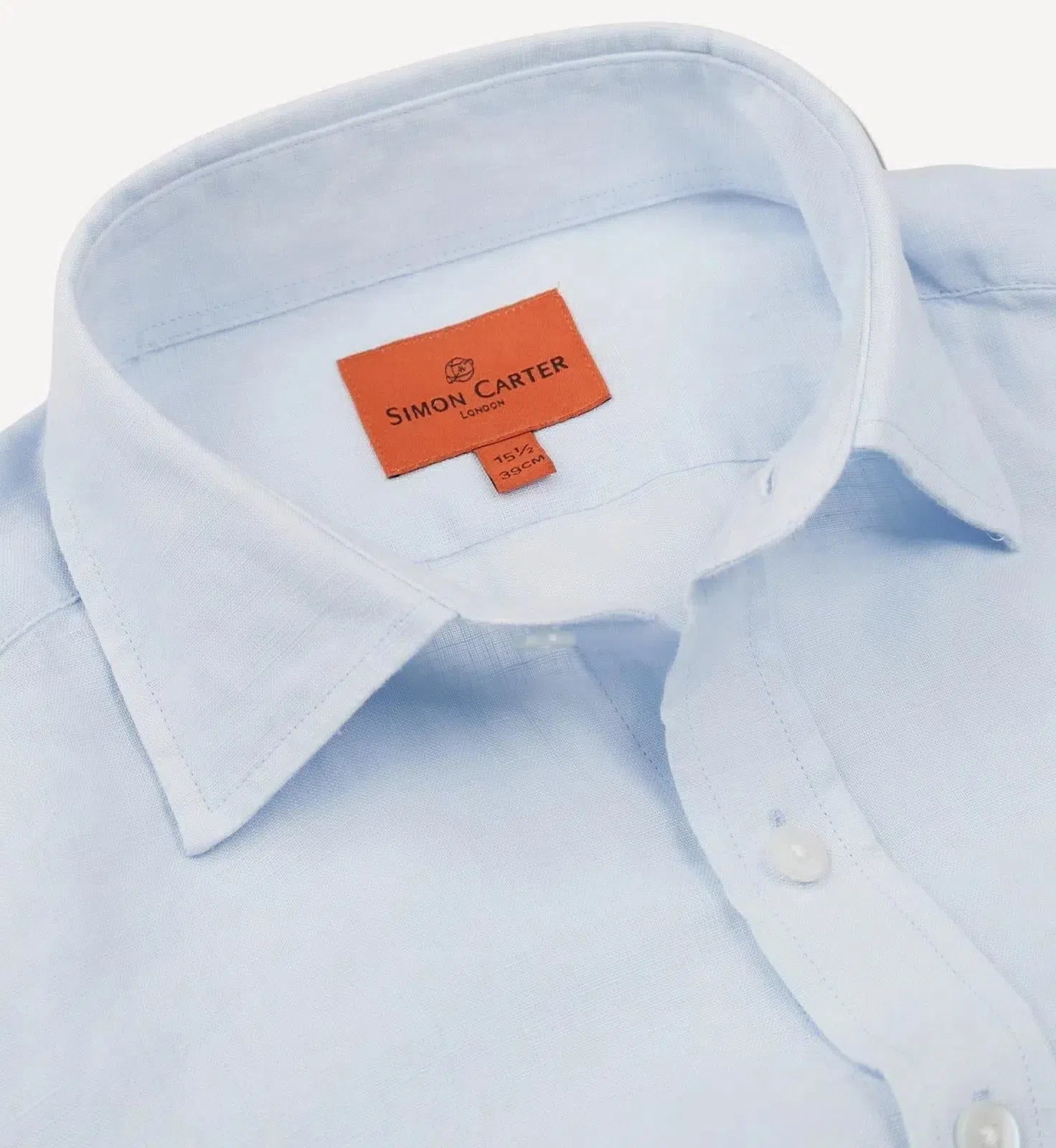 Simon Carter Tailored Fit Plain Shirt Light Blue-MALFORD OF LONDON SAVILE ROW MENSWEAR OUTLET