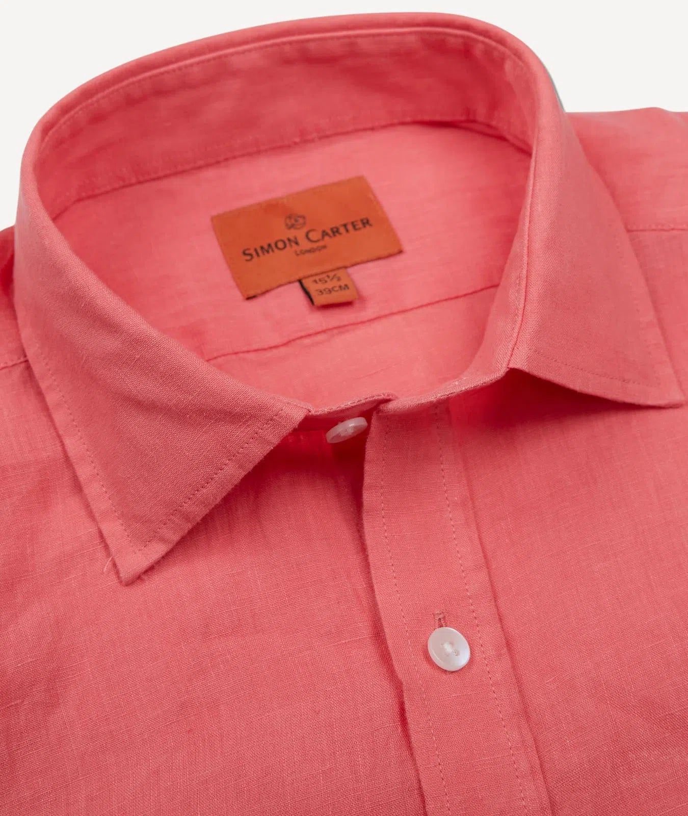 Simon Carter Tailored Fit Plain Shirt Pink-MALFORD OF LONDON SAVILE ROW MENSWEAR OUTLET