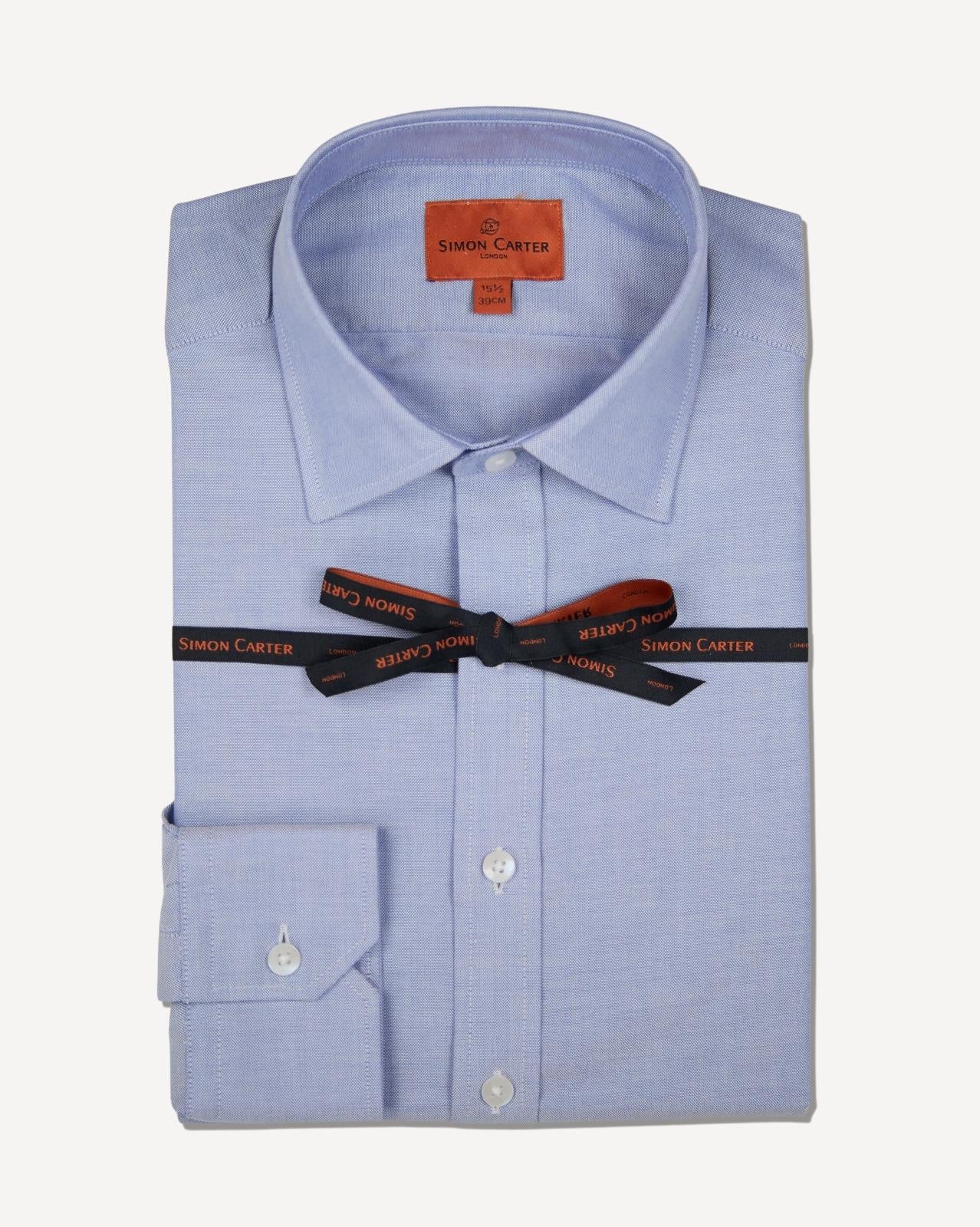 Simon Carter Tailored Fit Shirt Sky-MALFORD OF LONDON SAVILE ROW MENSWEAR OUTLET