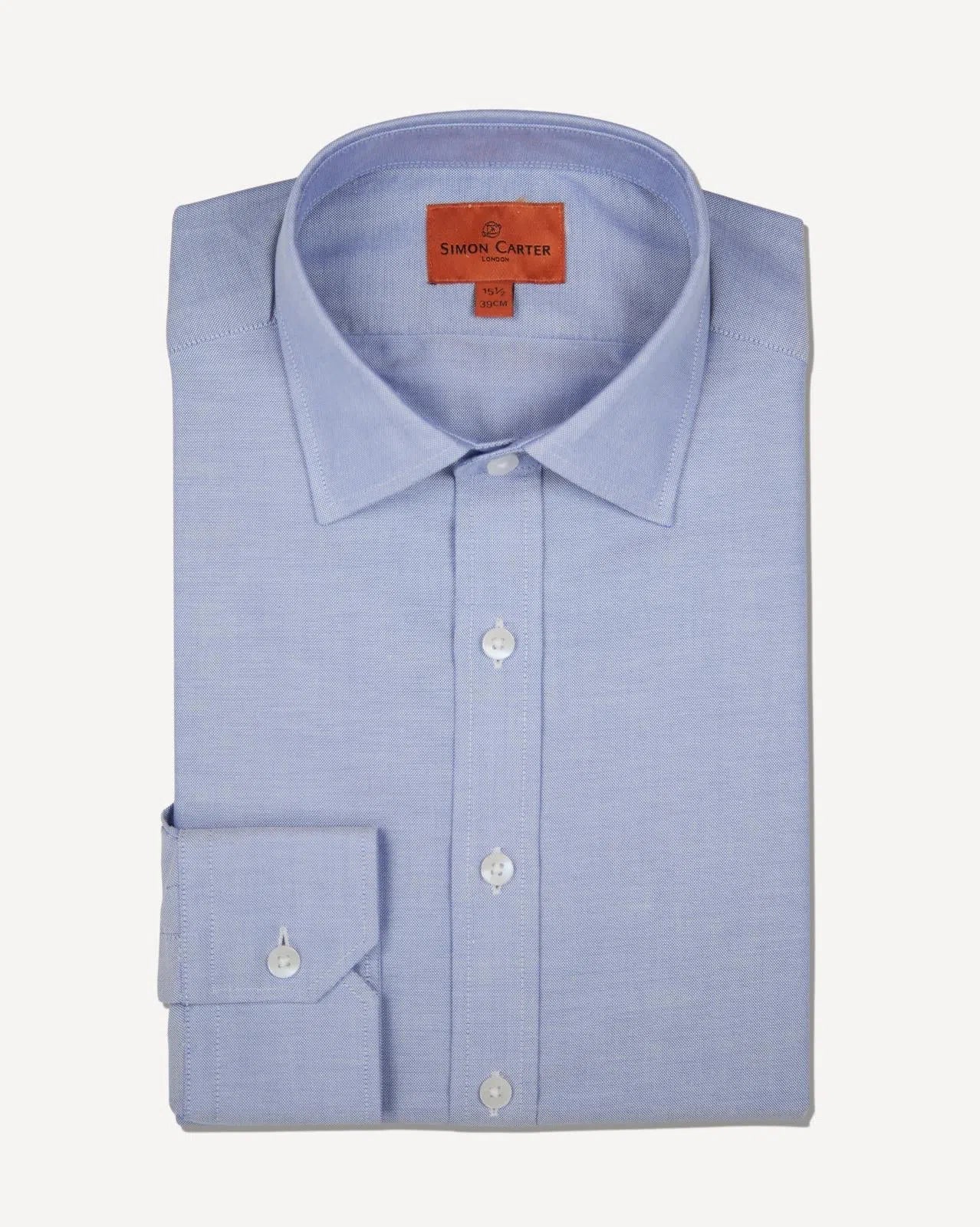 Simon Carter Tailored Fit Shirt Sky-MALFORD OF LONDON SAVILE ROW MENSWEAR OUTLET