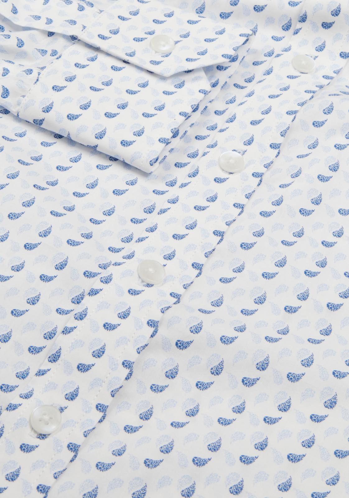 Simon Carter Tailored Fit Water Drop Shirt White/Blue-MALFORD OF LONDON SAVILE ROW MENSWEAR OUTLET