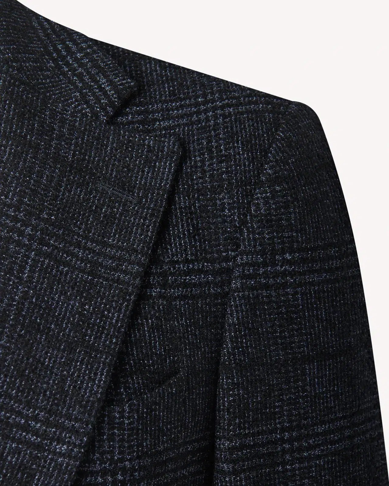 Single Breasted POW Textured Wool Jacket Navy-MALFORD OF LONDON SAVILE ROW MENSWEAR OUTLET