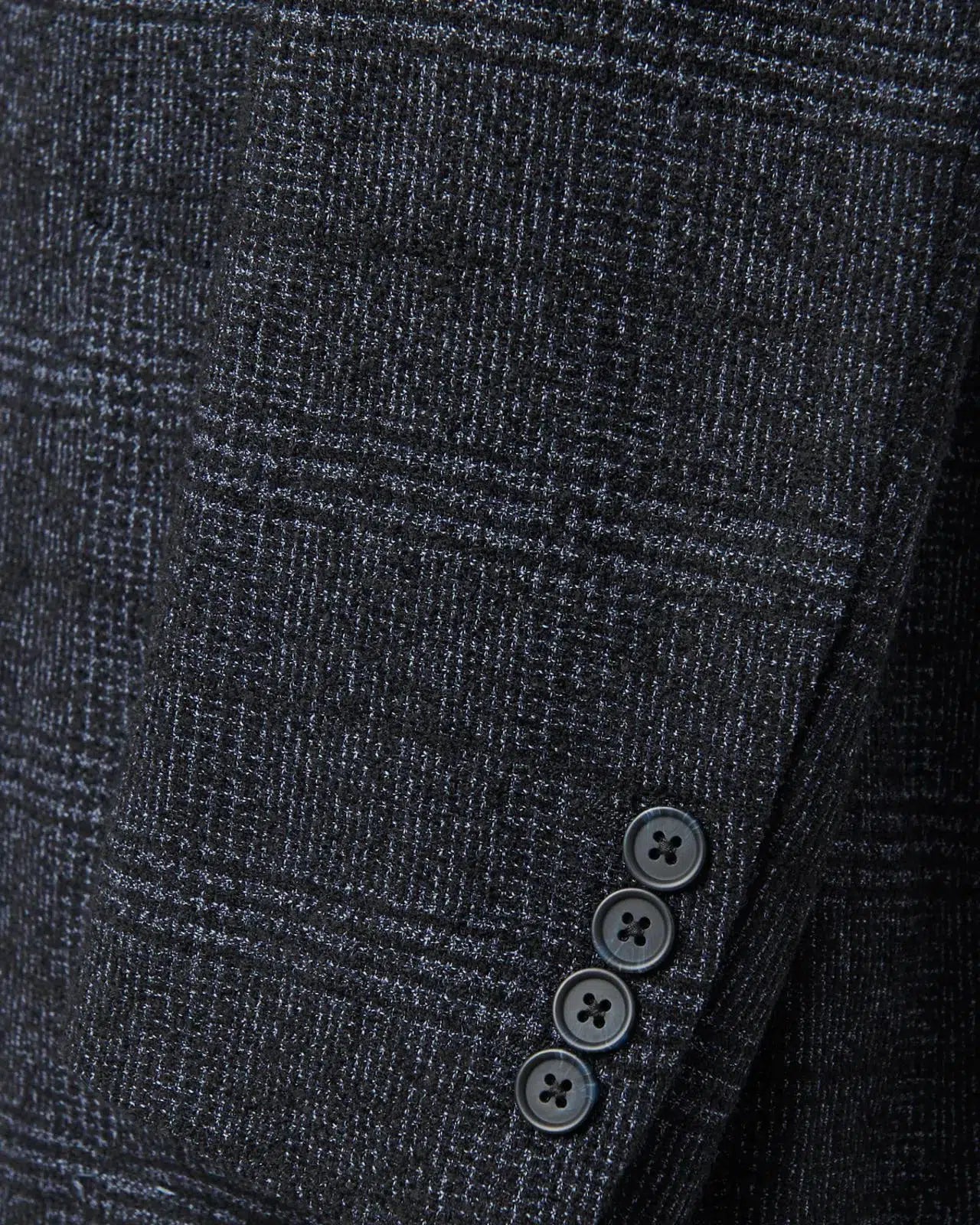 Single Breasted POW Textured Wool Jacket Navy-MALFORD OF LONDON SAVILE ROW MENSWEAR OUTLET