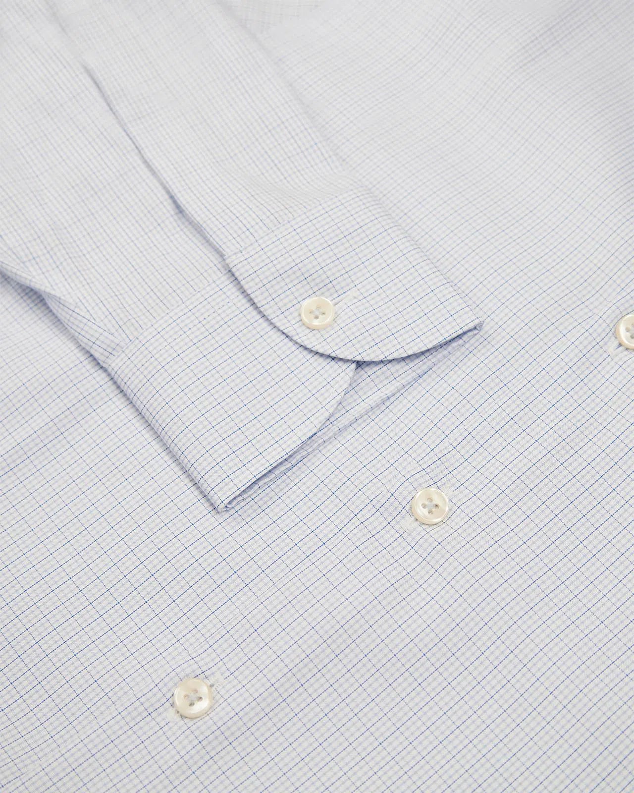 Sky Blue Button-Down Extra Slim Fit Check Shirt-MALFORD OF LONDON SAVILE ROW MENSWEAR OUTLET