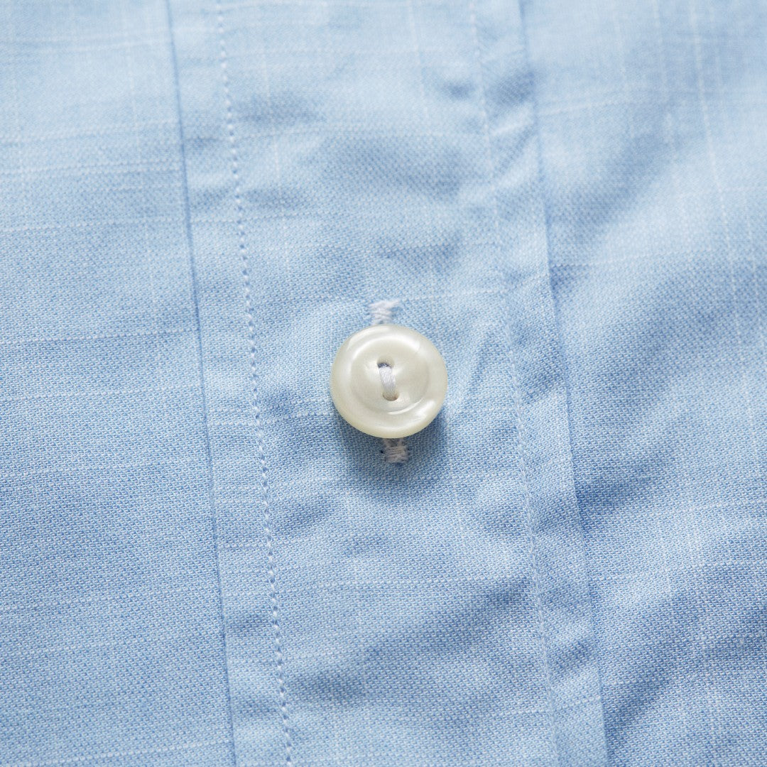 Slim Fit Embroidered Collar Light Blue Shirt-MALFORD OF LONDON SAVILE ROW MENSWEAR OUTLET