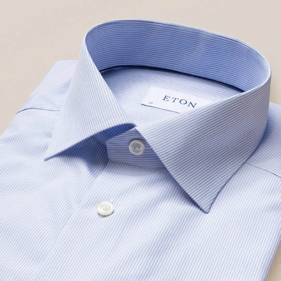 Slim Fit Light Blue Stripe Shirt-MALFORD OF LONDON SAVILE ROW MENSWEAR OUTLET