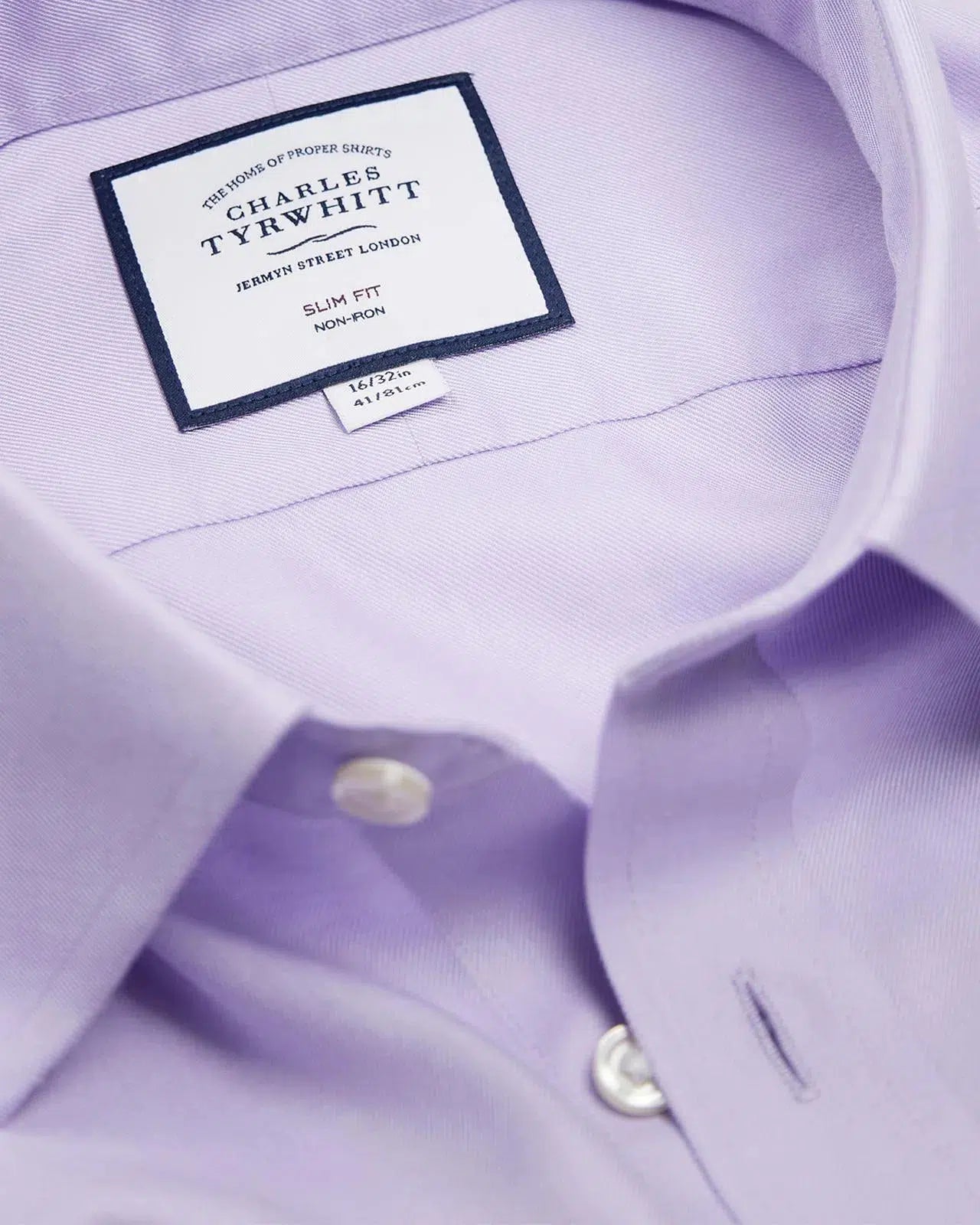 Slim Fit Lilac Purple Shirt-MALFORD OF LONDON SAVILE ROW MENSWEAR OUTLET