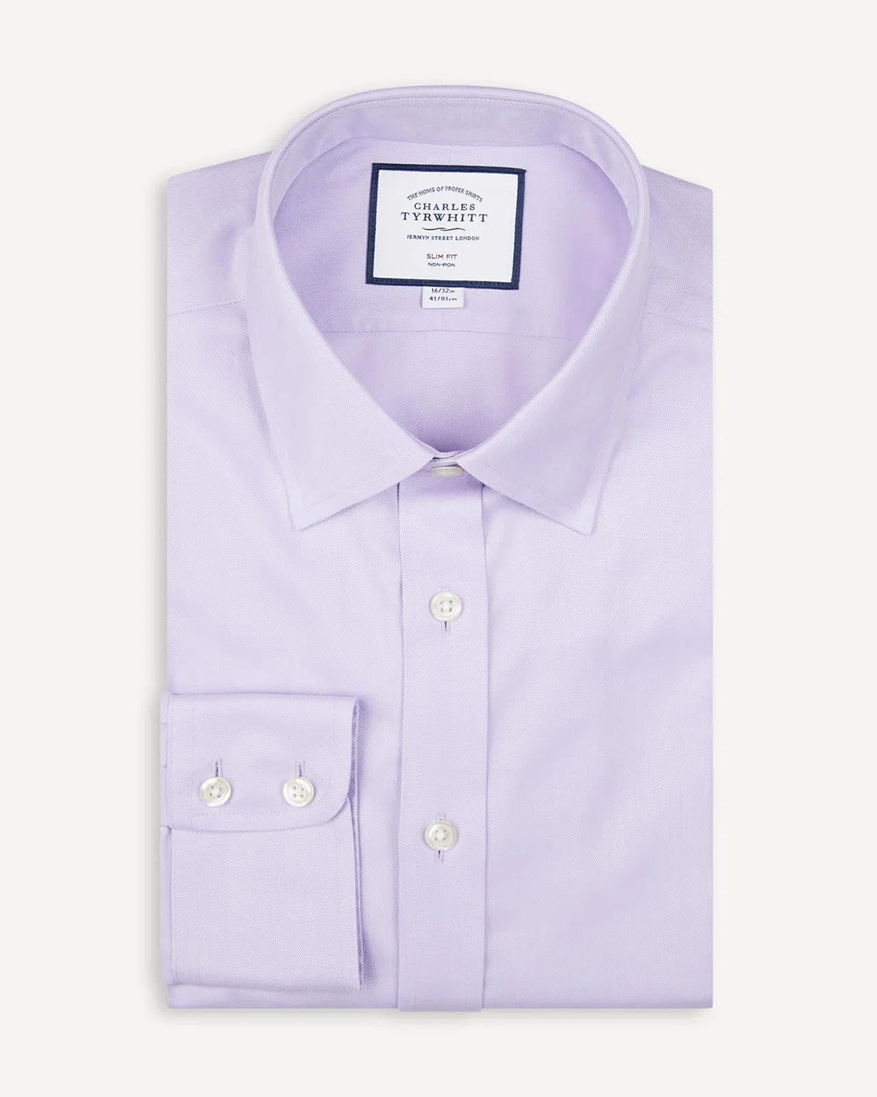 Slim Fit Lilac Purple Shirt-MALFORD OF LONDON SAVILE ROW MENSWEAR OUTLET