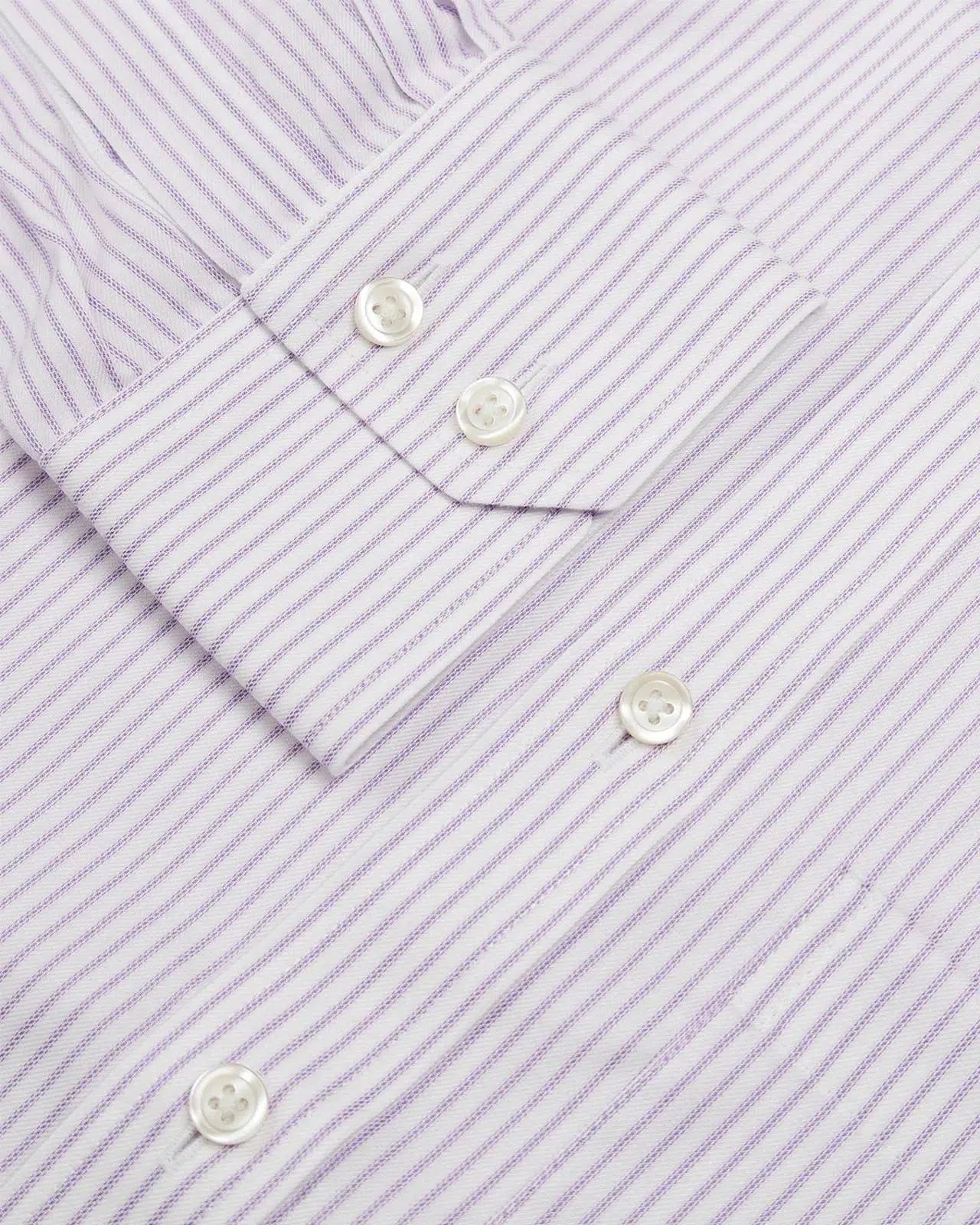 Slim Fit Mauve Purple Twill Stripe Shirt-MALFORD OF LONDON SAVILE ROW MENSWEAR OUTLET