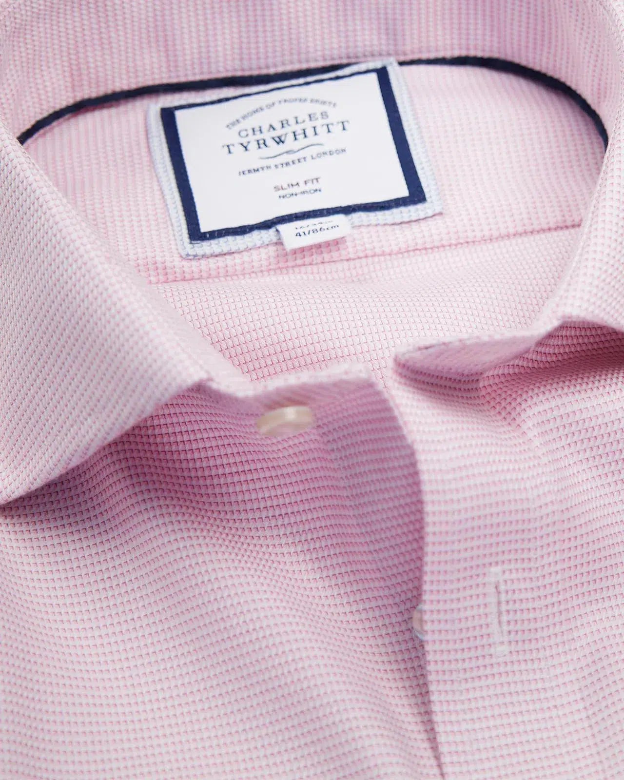 Slim Fit Pink Cambridge Weave Shirt-MALFORD OF LONDON SAVILE ROW MENSWEAR OUTLET