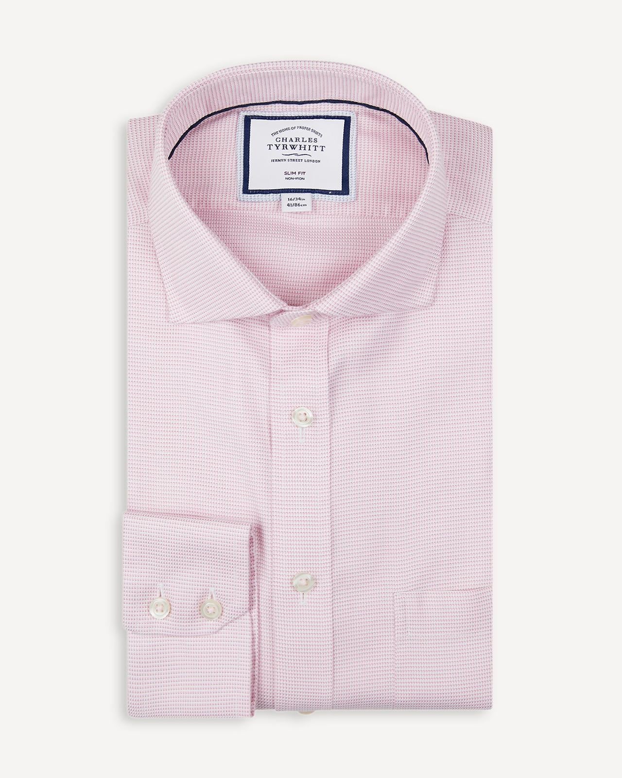 Slim Fit Pink Cambridge Weave Shirt-MALFORD OF LONDON SAVILE ROW MENSWEAR OUTLET