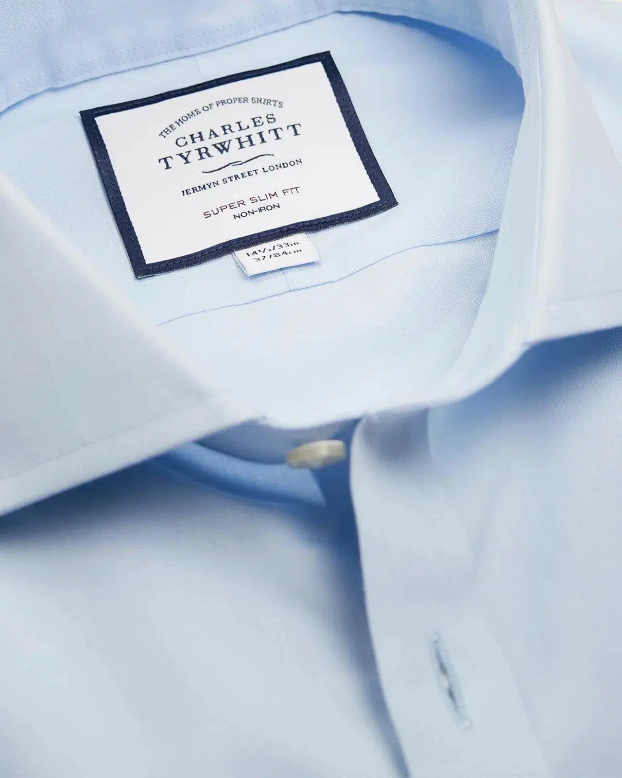 Super Slim Fit Sky Blue Poplin Shirt-MALFORD OF LONDON SAVILE ROW MENSWEAR OUTLET