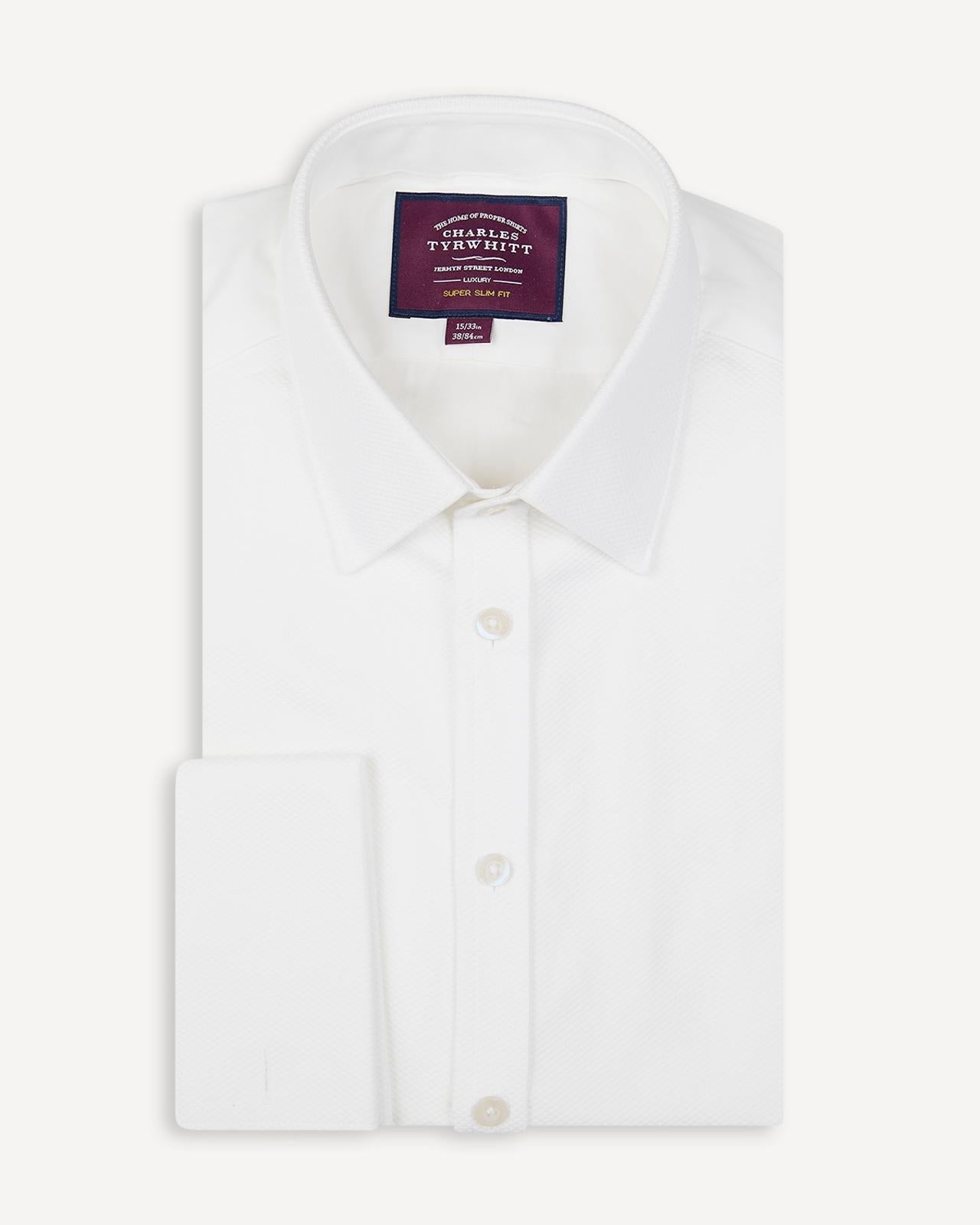 Super Slim Fit White Marcella Bib Evening Shirt-MALFORD OF LONDON SAVILE ROW MENSWEAR OUTLET