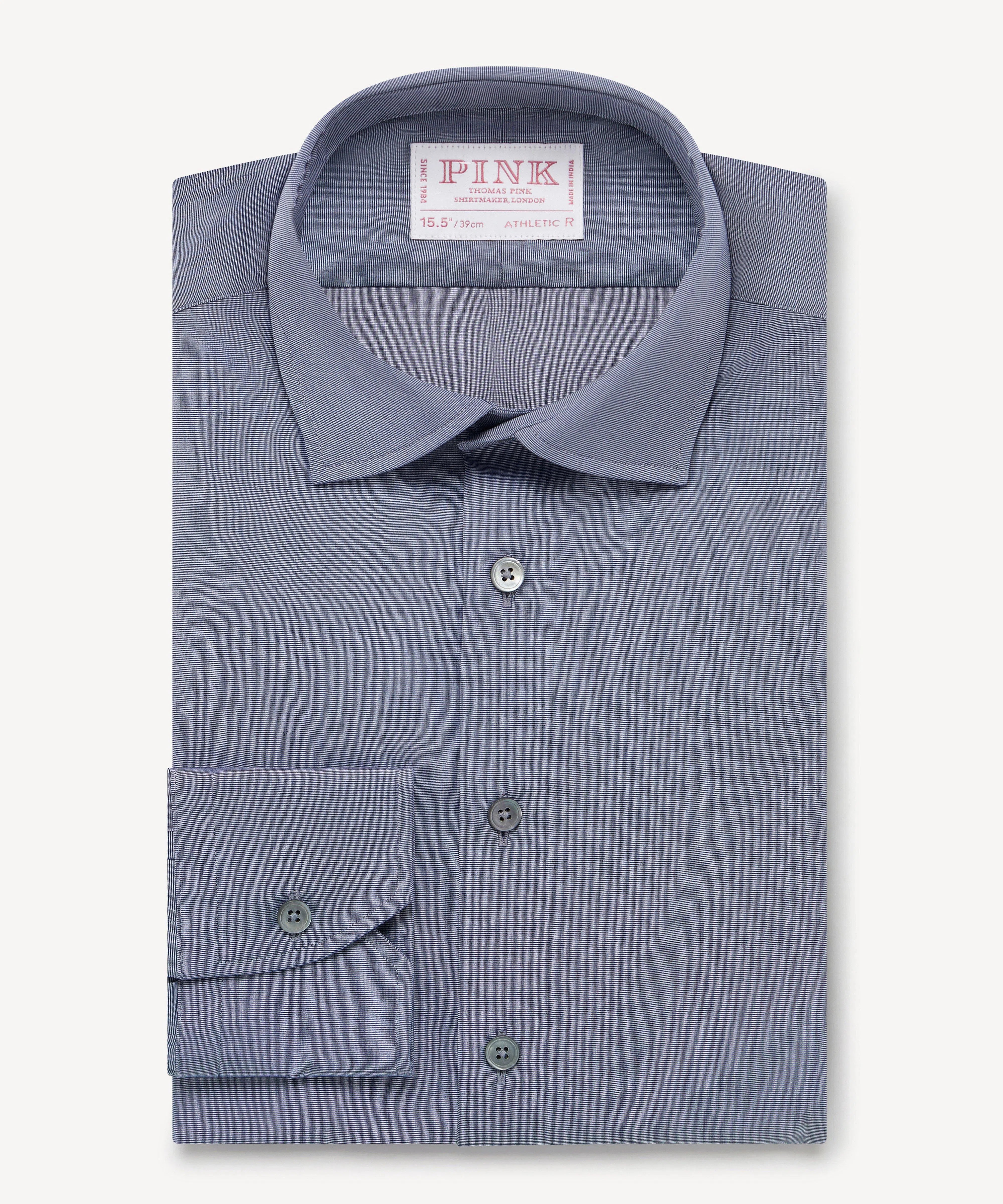 Thomas Pink Athletic Fit Formal End on End Shirt-MALFORD OF LONDON SAVILE ROW MENSWEAR OUTLET