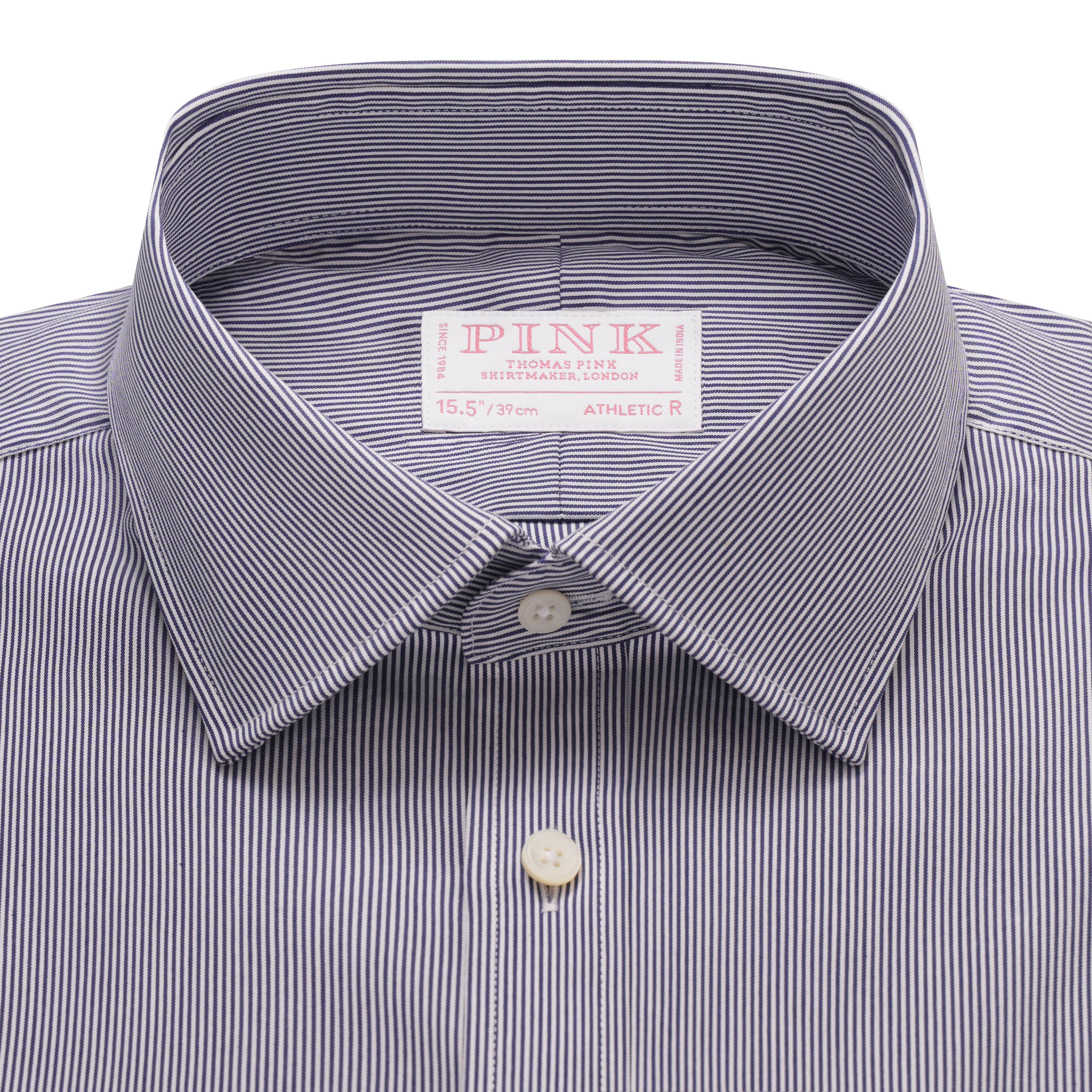 Thomas Pink Athletic Fit Formal Fancy Fine Stripe Shirt-MALFORD OF LONDON SAVILE ROW MENSWEAR OUTLET