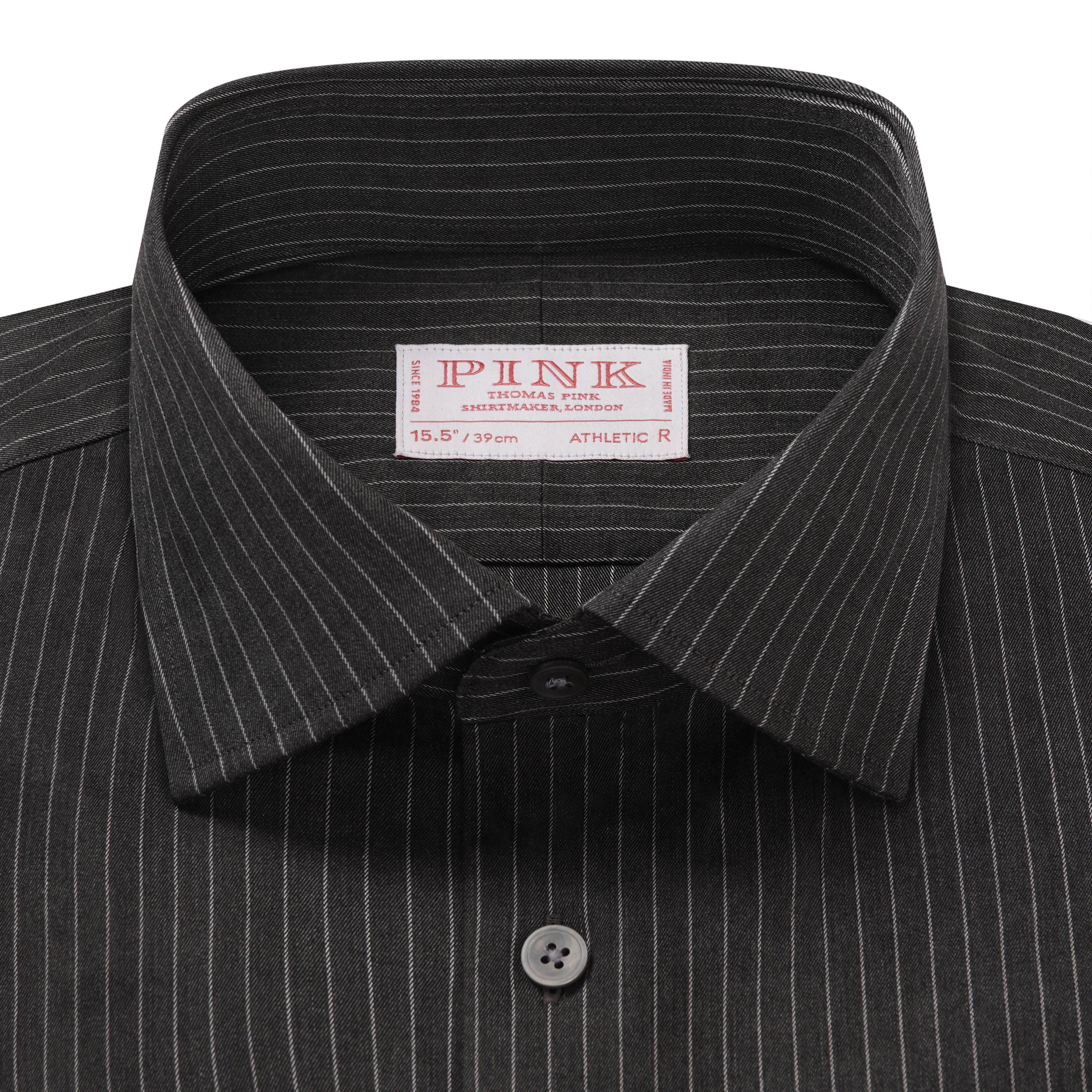 Thomas Pink Athletic Fit Formal Fine Rope Stripe Shirt-MALFORD OF LONDON SAVILE ROW MENSWEAR OUTLET