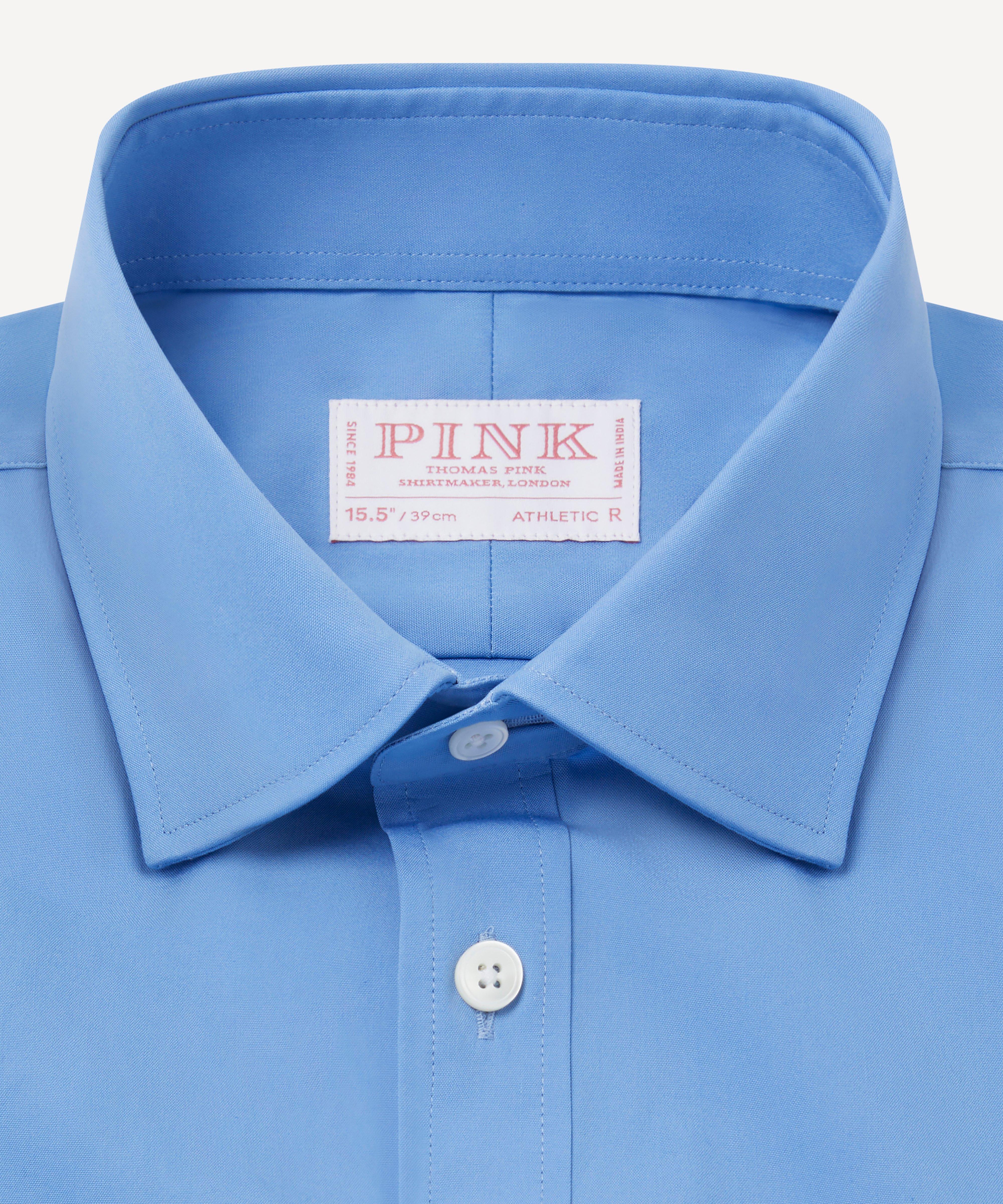 Thomas Pink Athletic Fit Formal Plain Poplin Shirt-MALFORD OF LONDON SAVILE ROW MENSWEAR OUTLET