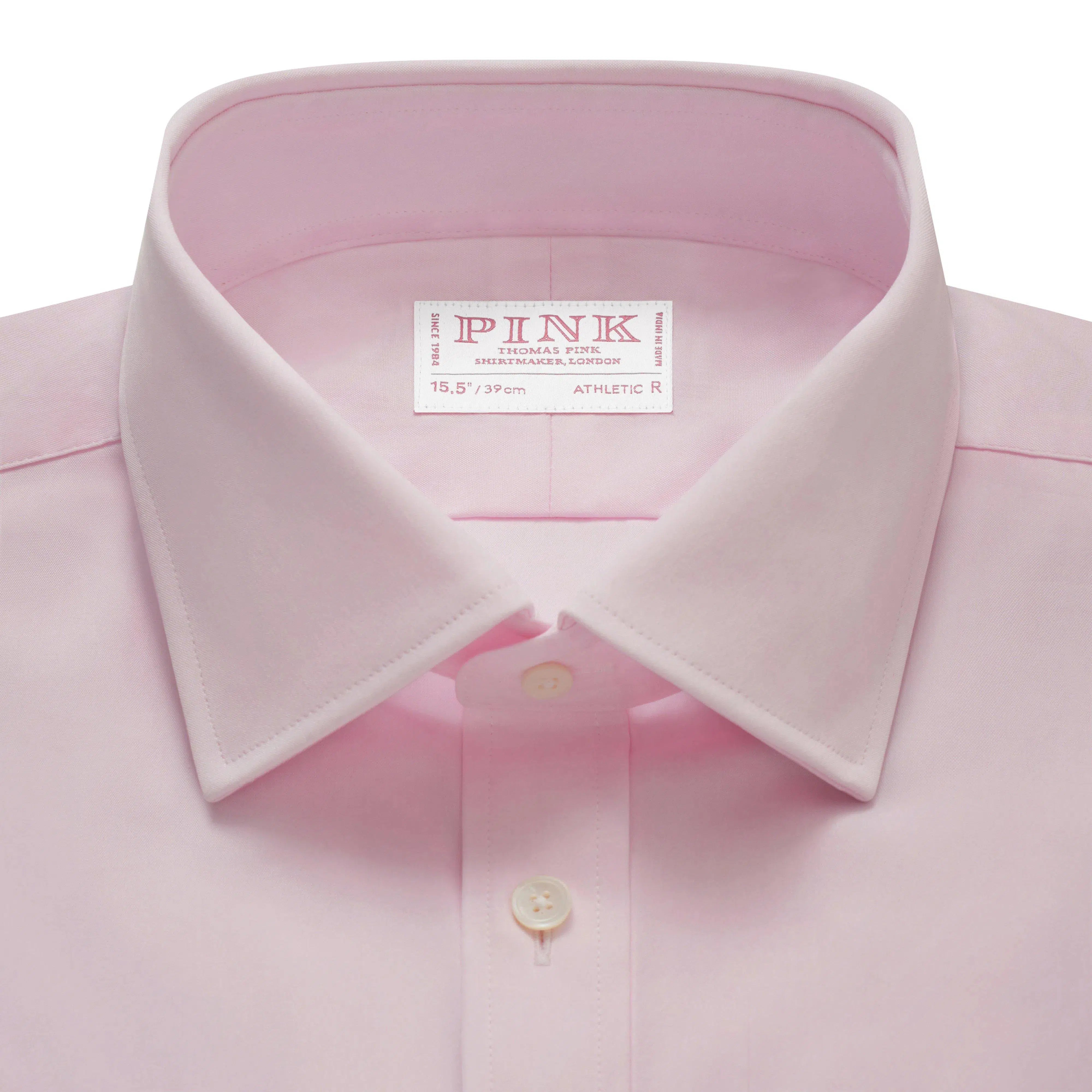 Thomas Pink Athletic Fit Formal Plain Poplin Shirt Pink-MALFORD OF LONDON SAVILE ROW MENSWEAR OUTLET