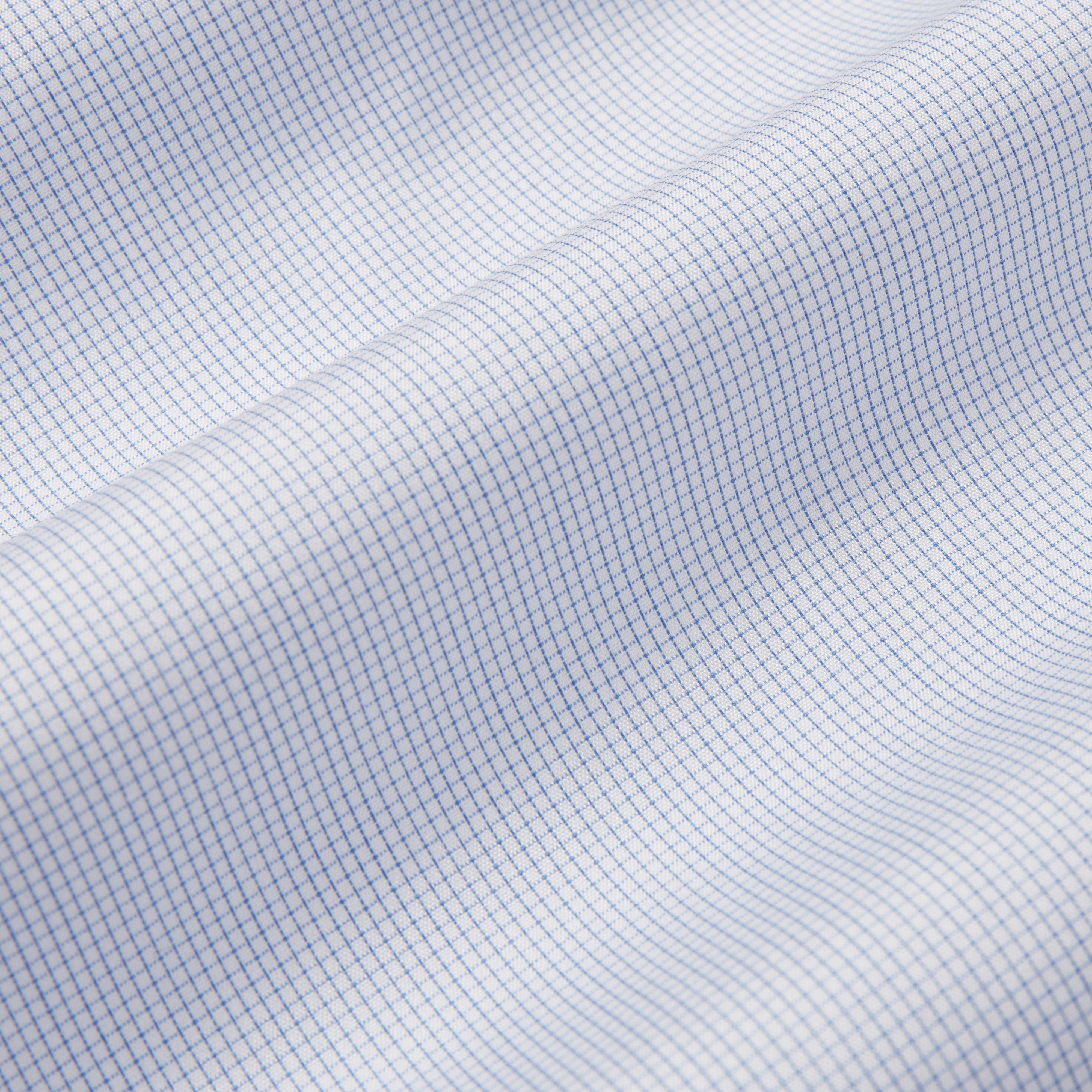 Thomas Pink Athletic Fit Formal Stretch Micro Check Shirt Blue/White-MALFORD OF LONDON SAVILE ROW MENSWEAR OUTLET