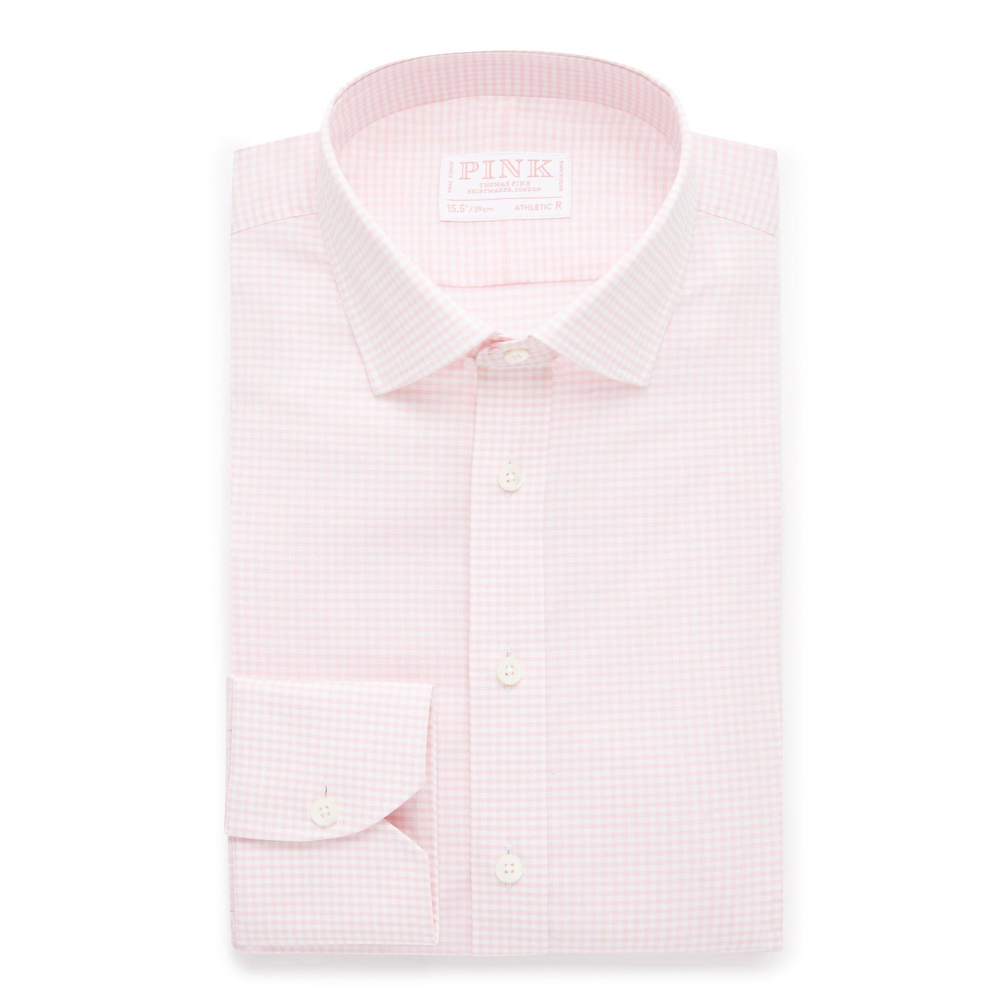 Thomas Pink Athletic Fit Stretch Poplin Gingham Check Shirt-MALFORD OF LONDON SAVILE ROW MENSWEAR OUTLET