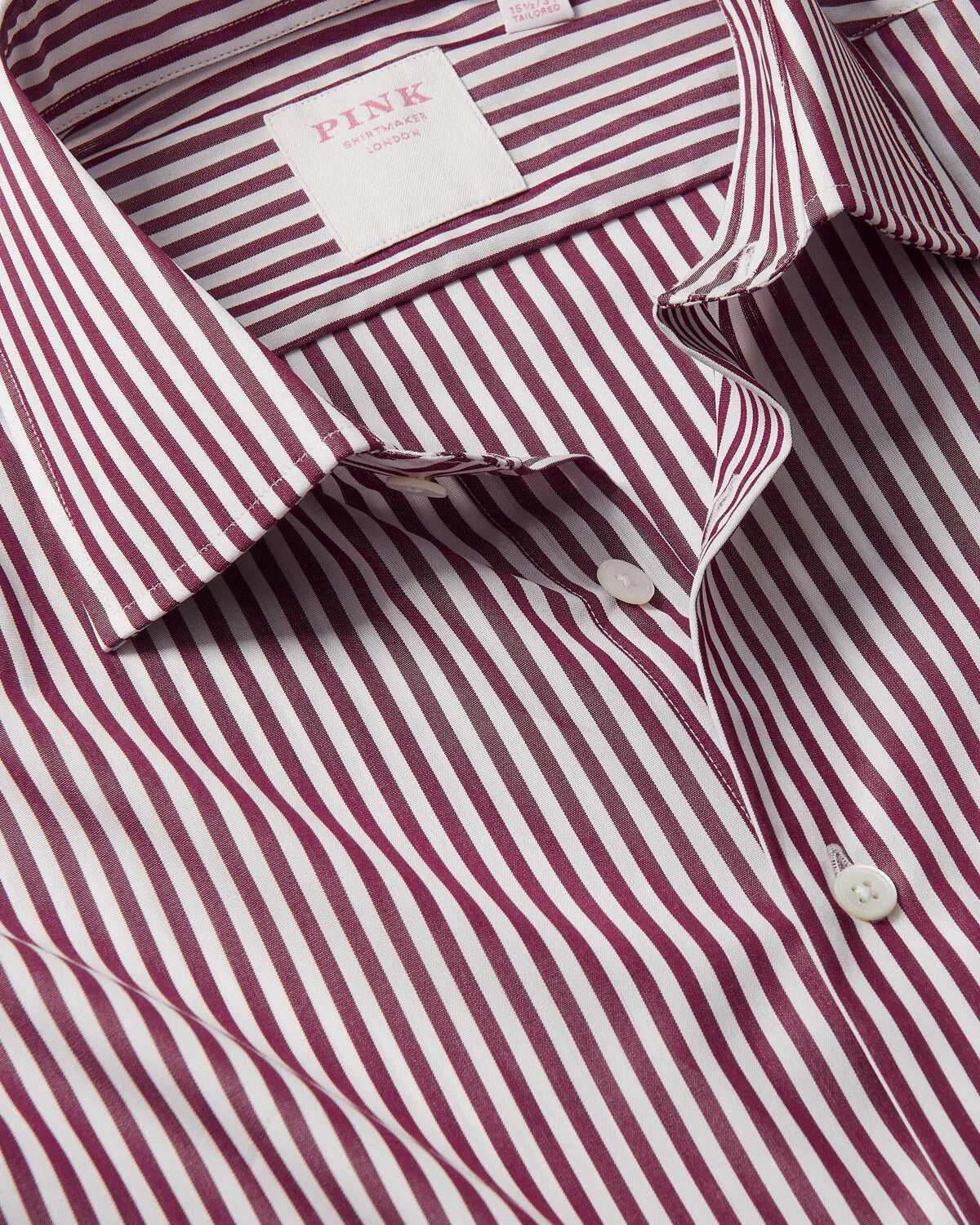 Thomas Pink Bengal W/Stripe Shirt Red White-MALFORD OF LONDON SAVILE ROW MENSWEAR OUTLET