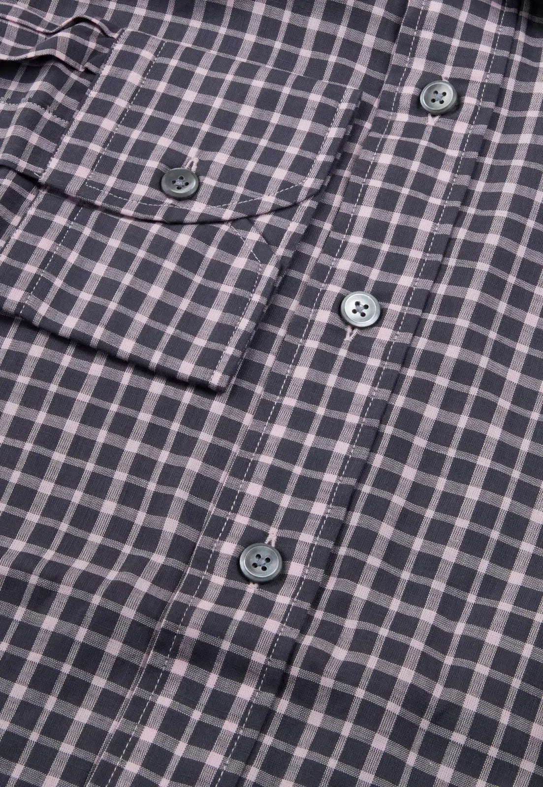 Thomas Pink Classic Fit Check Chambray Shirt Charcoal/Pink-MALFORD OF LONDON SAVILE ROW MENSWEAR OUTLET