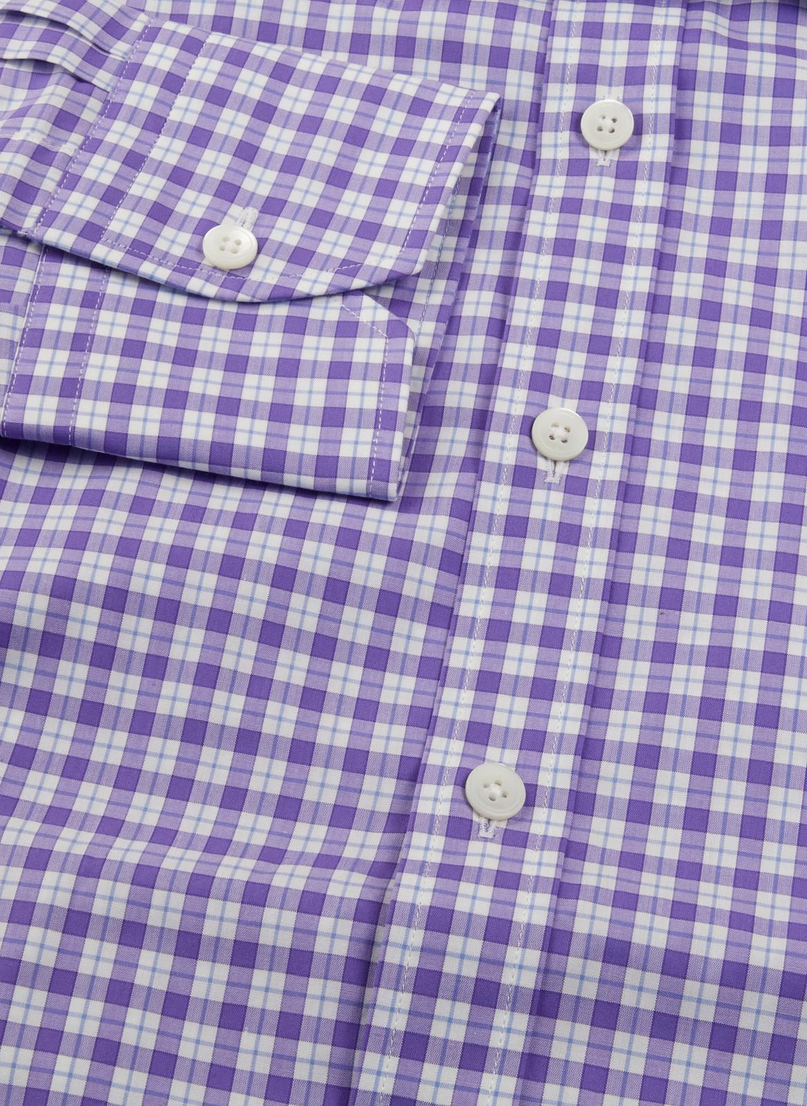 Thomas Pink Classic Fit Check Formal Shirt Purple/White-MALFORD OF LONDON SAVILE ROW MENSWEAR OUTLET