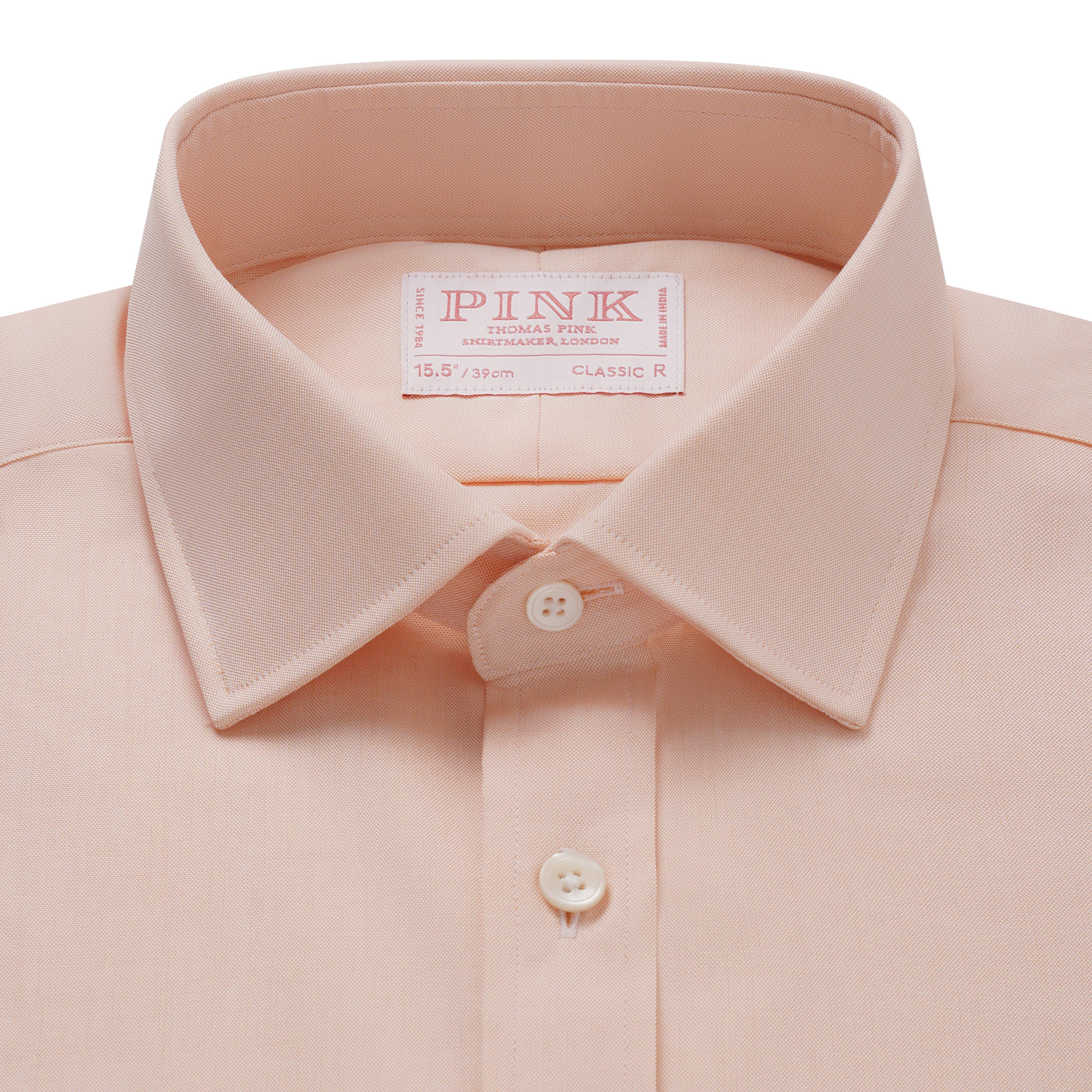 Thomas Pink Classic Fit Formal Cambridge Cotton Shirt Pale Orange/White-MALFORD OF LONDON SAVILE ROW MENSWEAR OUTLET