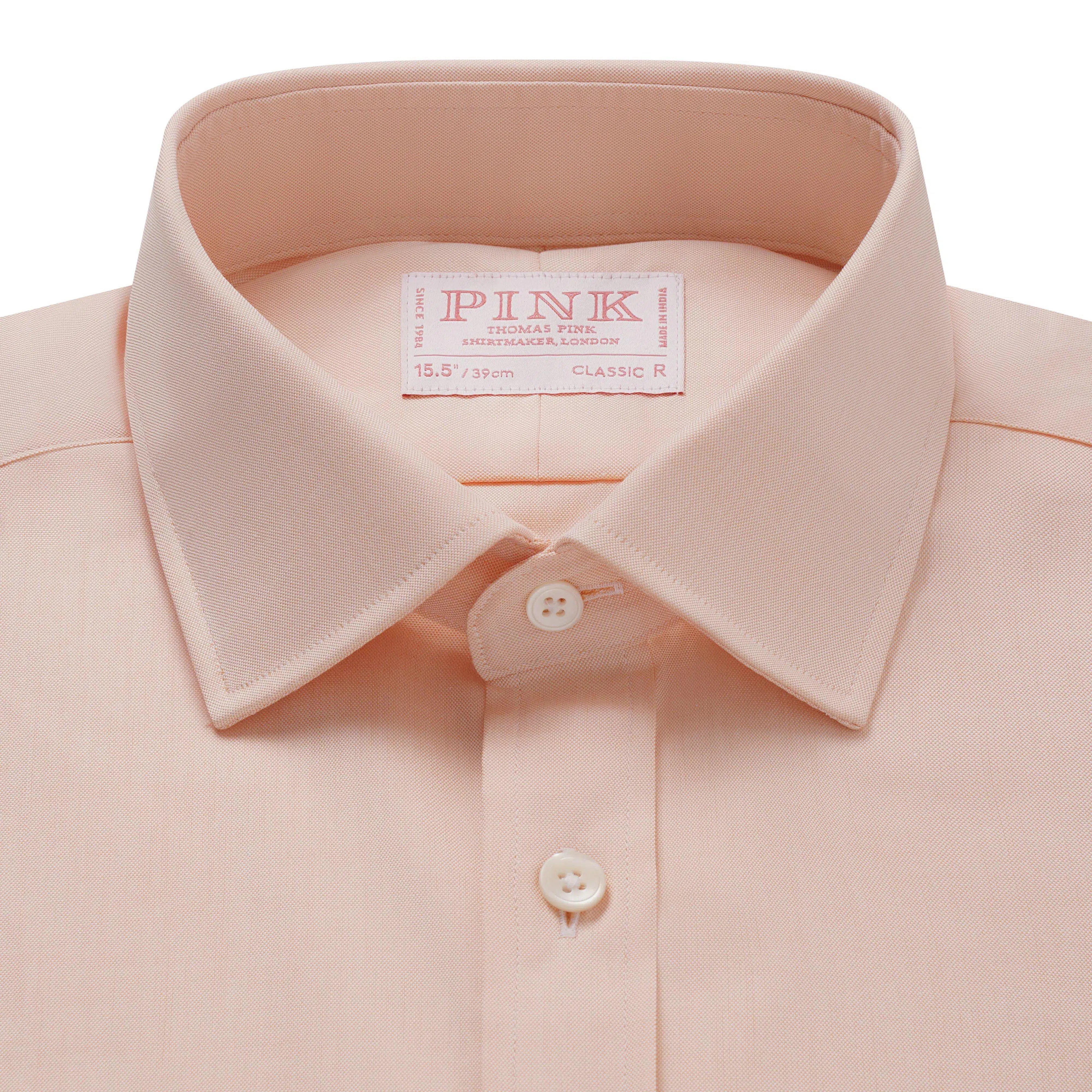 Thomas Pink Classic Fit Formal Cambridge Cotton Shirt Pale Orange/White-MALFORD OF LONDON SAVILE ROW MENSWEAR OUTLET