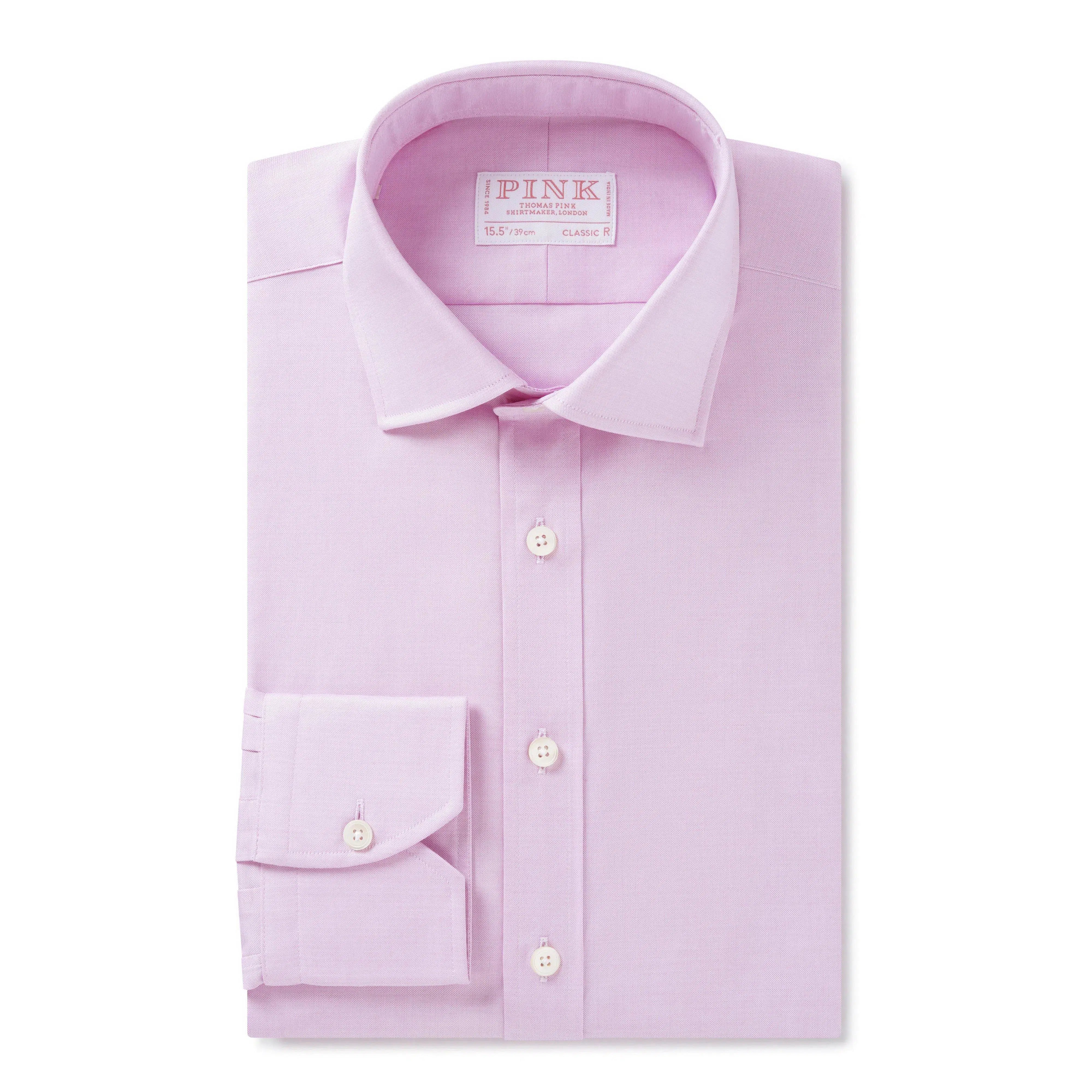 Thomas Pink Classic Fit Formal Cambridge Cotton Shirt Pink/White-MALFORD OF LONDON SAVILE ROW MENSWEAR OUTLET