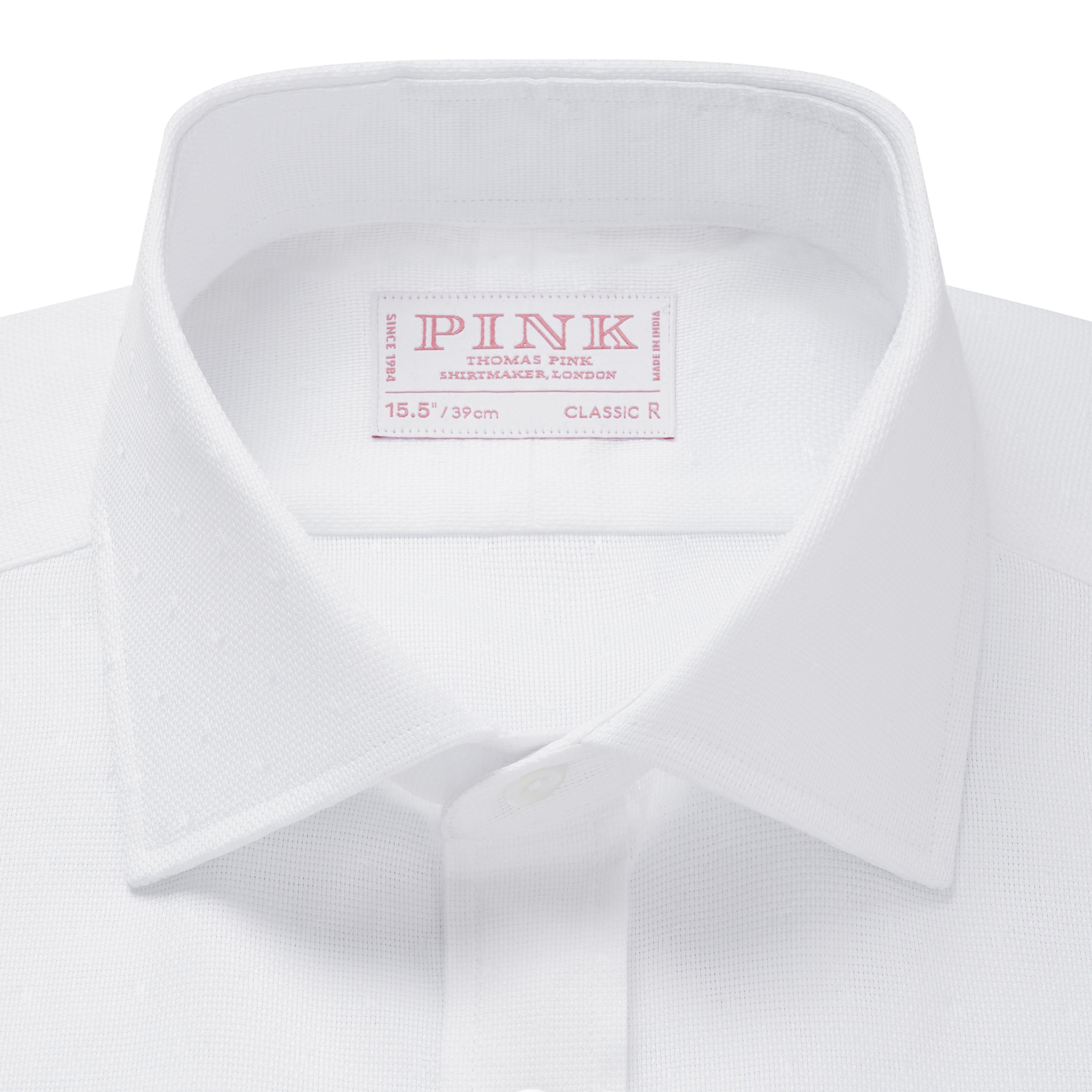 Thomas Pink Classic Fit Formal Cotton Basketweave Shirt-MALFORD OF LONDON SAVILE ROW MENSWEAR OUTLET