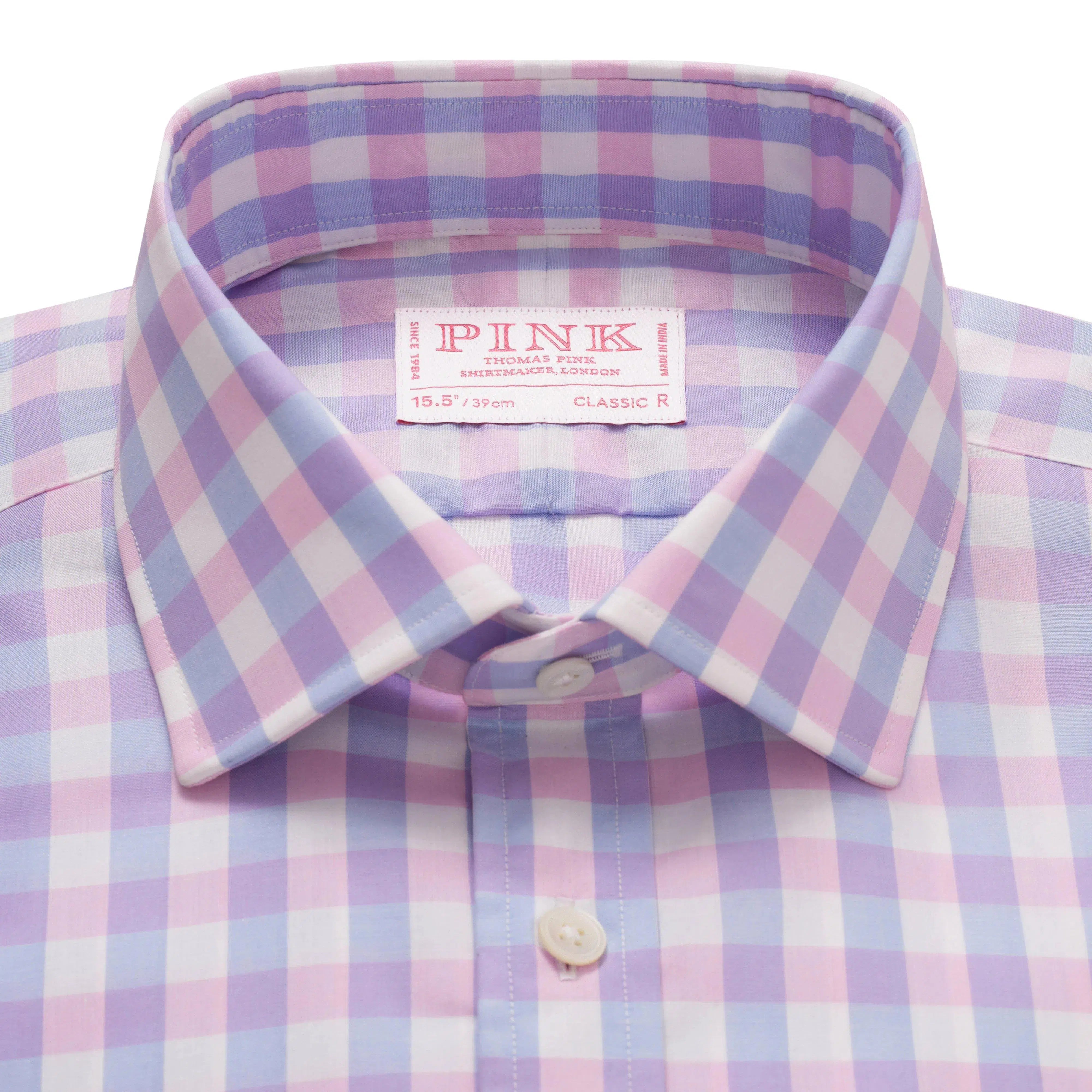 Thomas Pink Classic Fit Formal Cotton Gingham Shirt-MALFORD OF LONDON SAVILE ROW MENSWEAR OUTLET