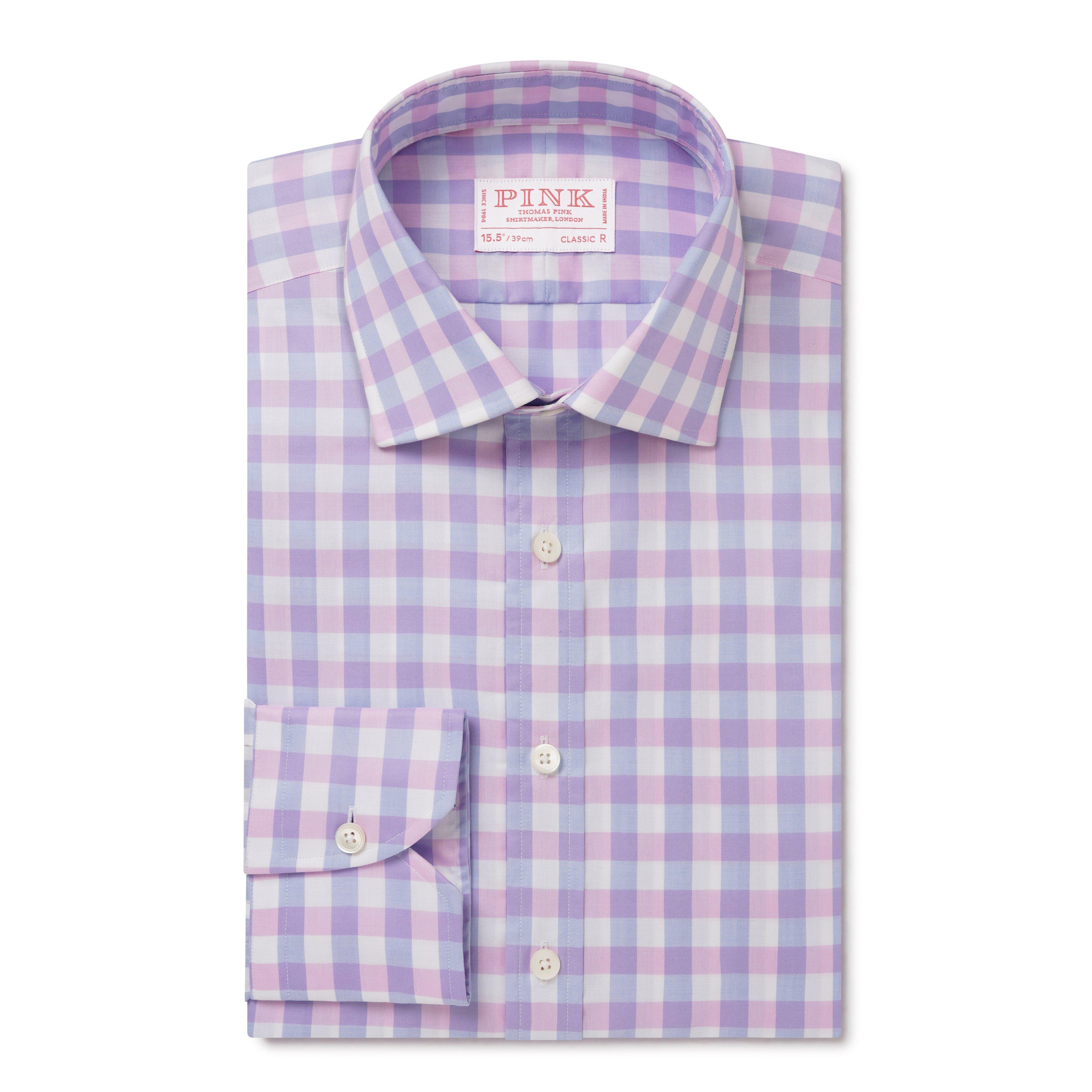 Thomas Pink Classic Fit Formal Cotton Gingham Shirt-MALFORD OF LONDON SAVILE ROW MENSWEAR OUTLET