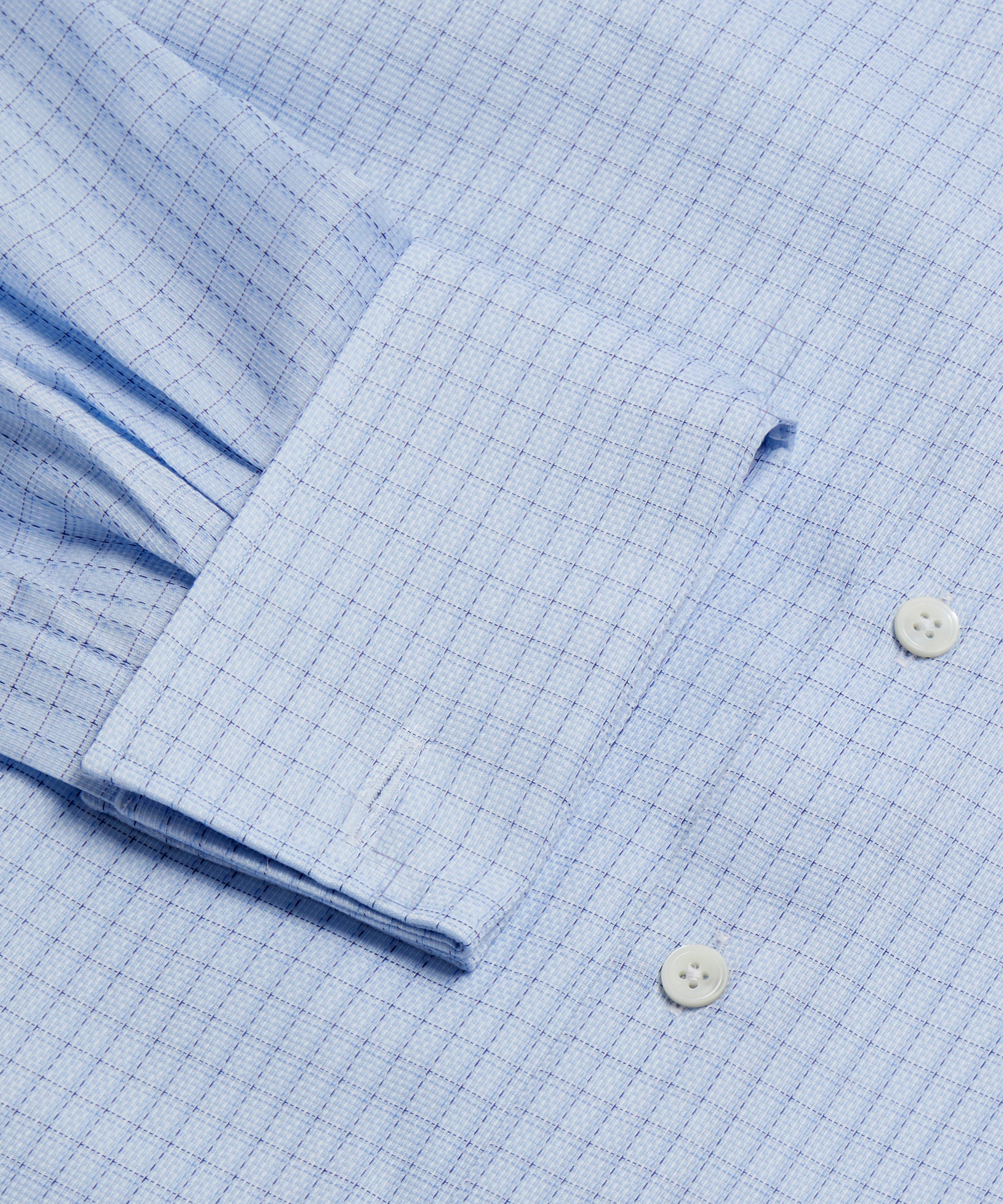 Thomas Pink Classic Fit Formal Dobby Micro Check Shirt Pale Blue/Blue-MALFORD OF LONDON SAVILE ROW MENSWEAR OUTLET