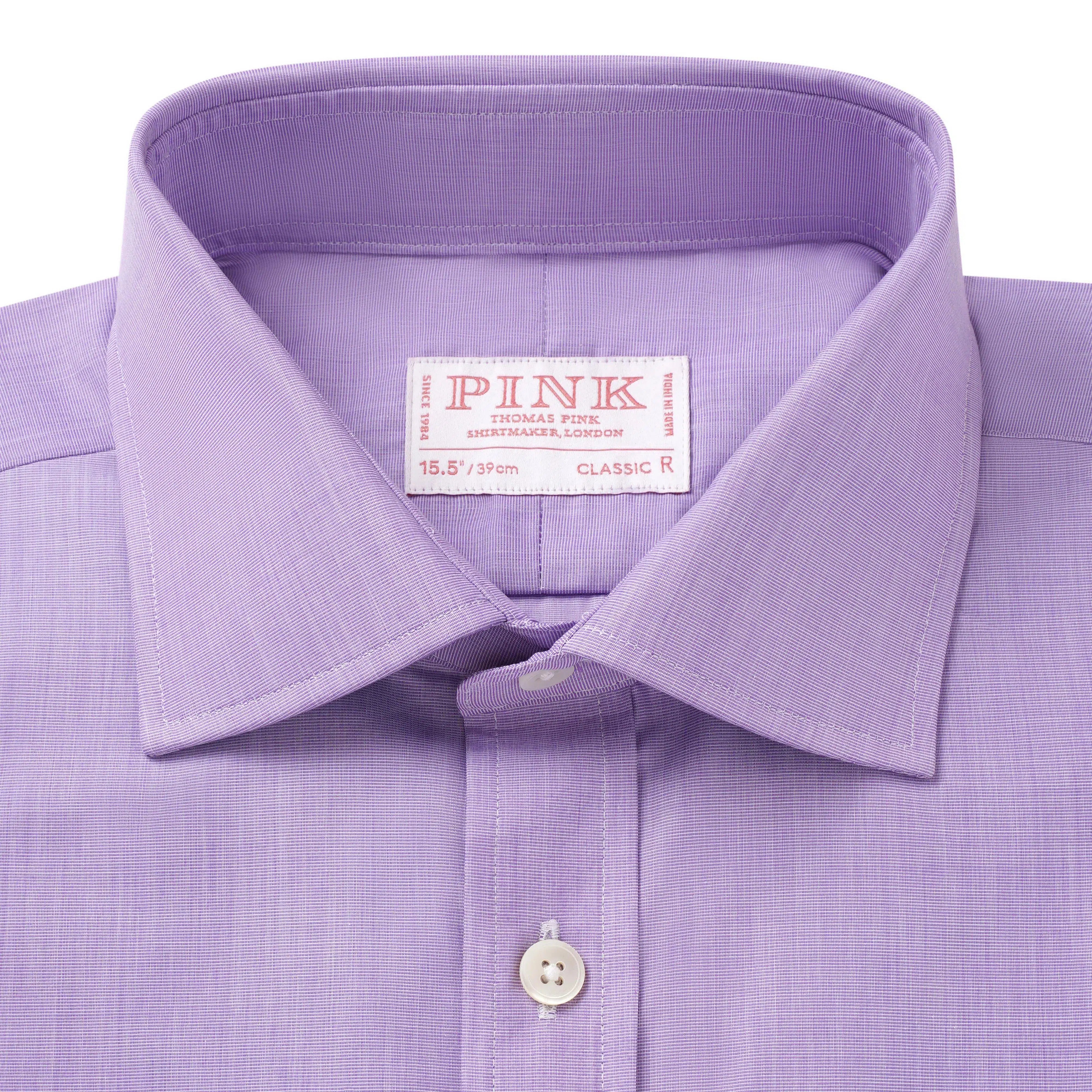 Thomas Pink Classic Fit Formal End on End Shirt Lilac-MALFORD OF LONDON SAVILE ROW MENSWEAR OUTLET