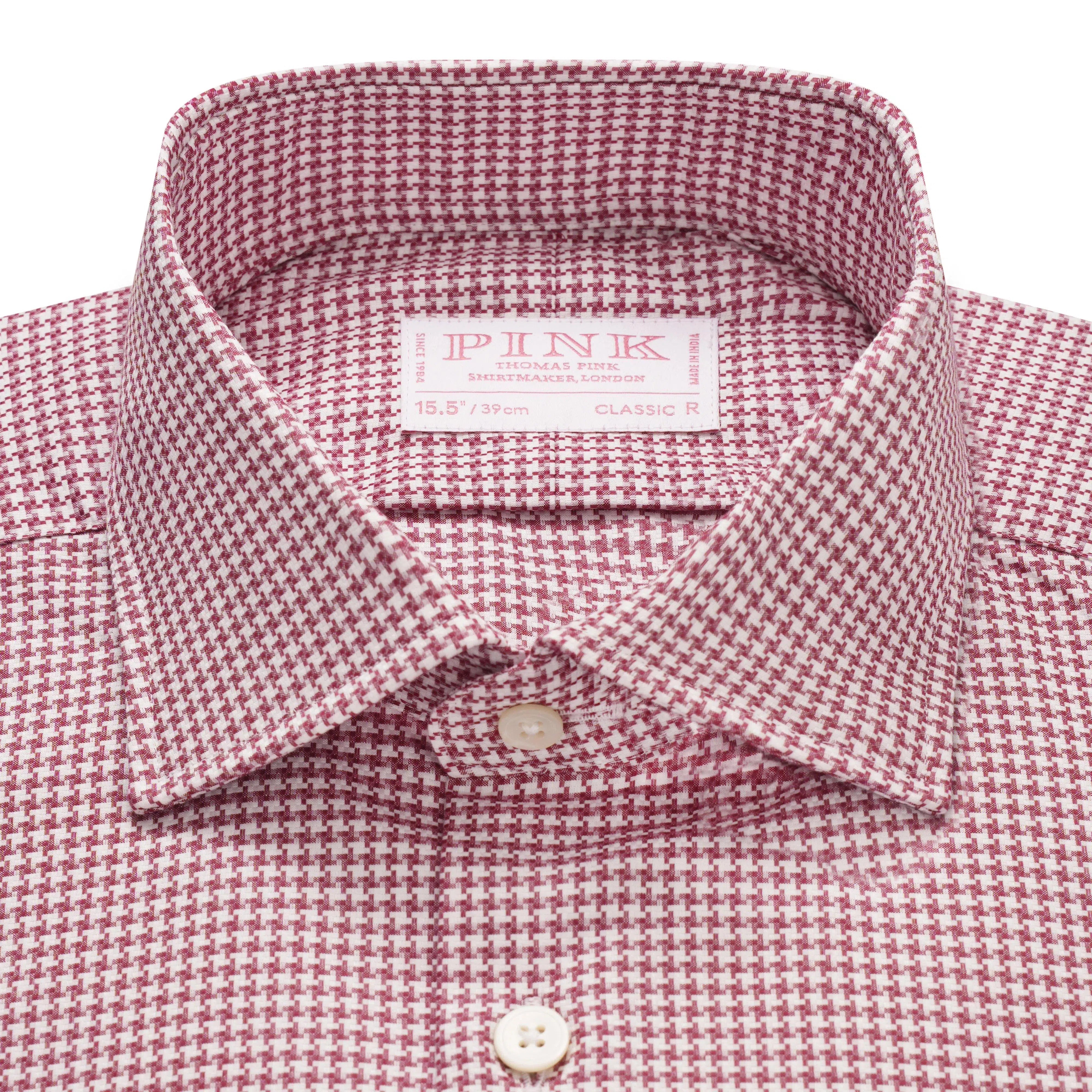 Thomas Pink Classic Fit Formal Geometric Dobby Shirt-MALFORD OF LONDON SAVILE ROW MENSWEAR OUTLET