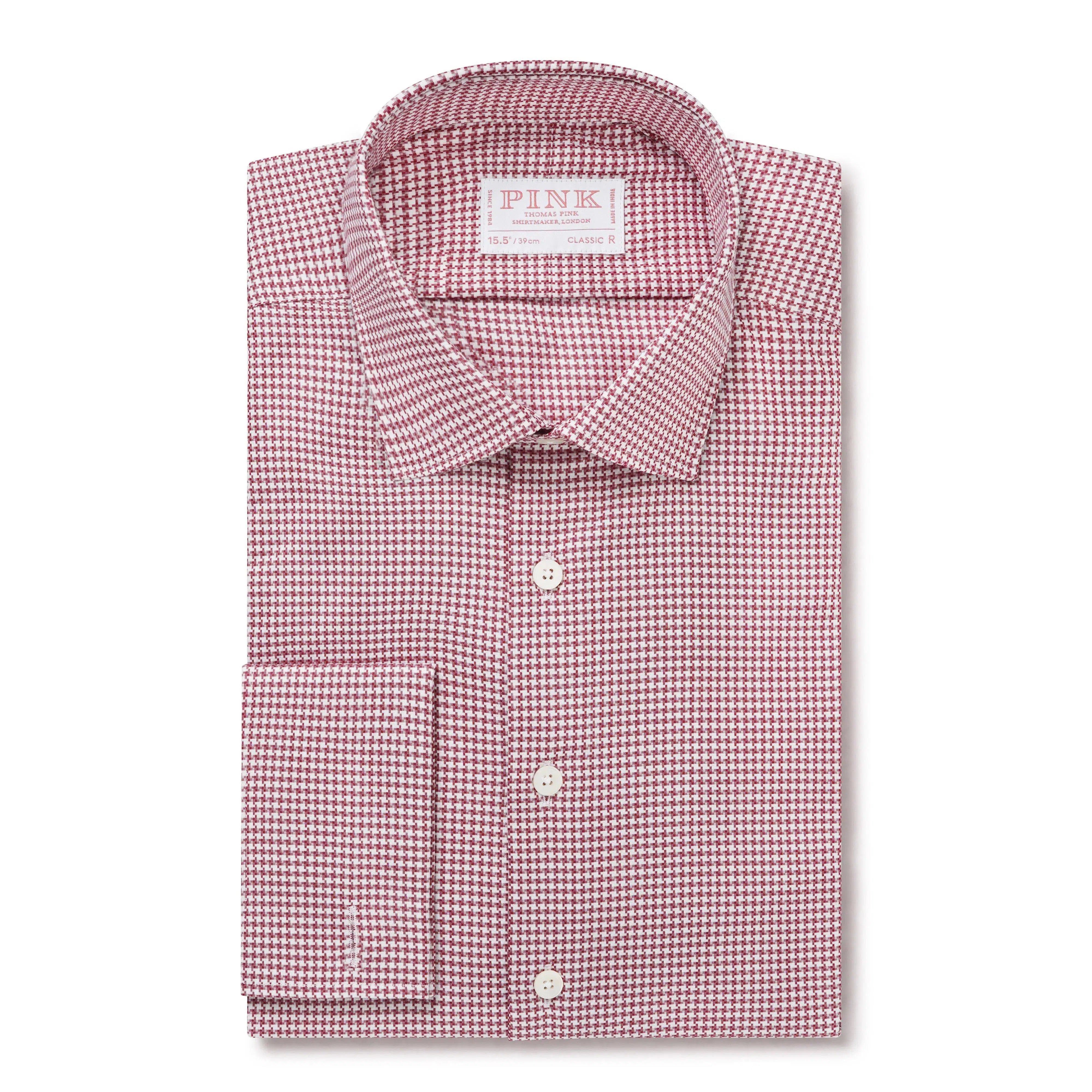 Thomas Pink Classic Fit Formal Geometric Dobby Shirt-MALFORD OF LONDON SAVILE ROW MENSWEAR OUTLET