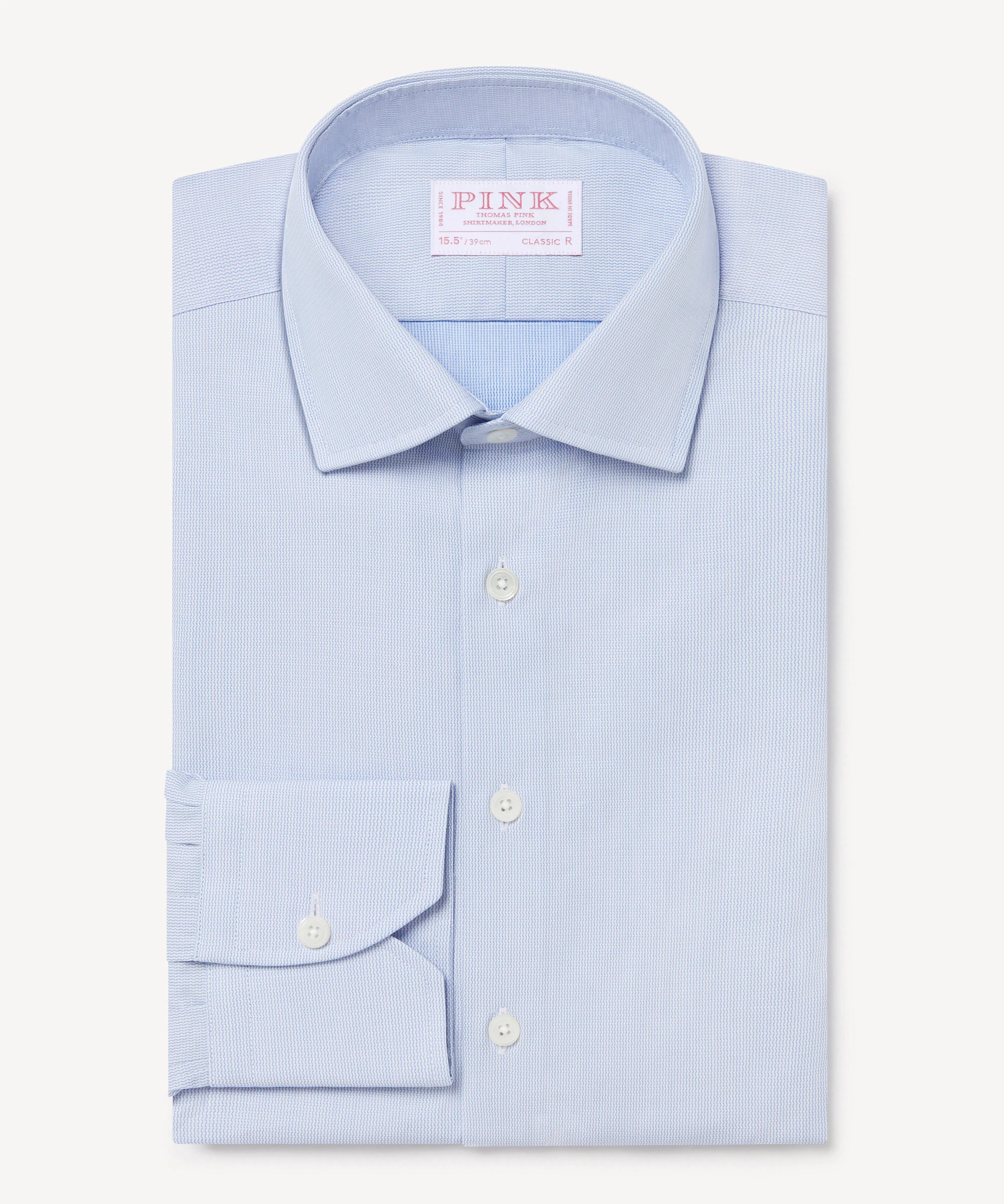 Thomas Pink Classic Fit Formal Geometric Dobby Shirt-MALFORD OF LONDON SAVILE ROW MENSWEAR OUTLET