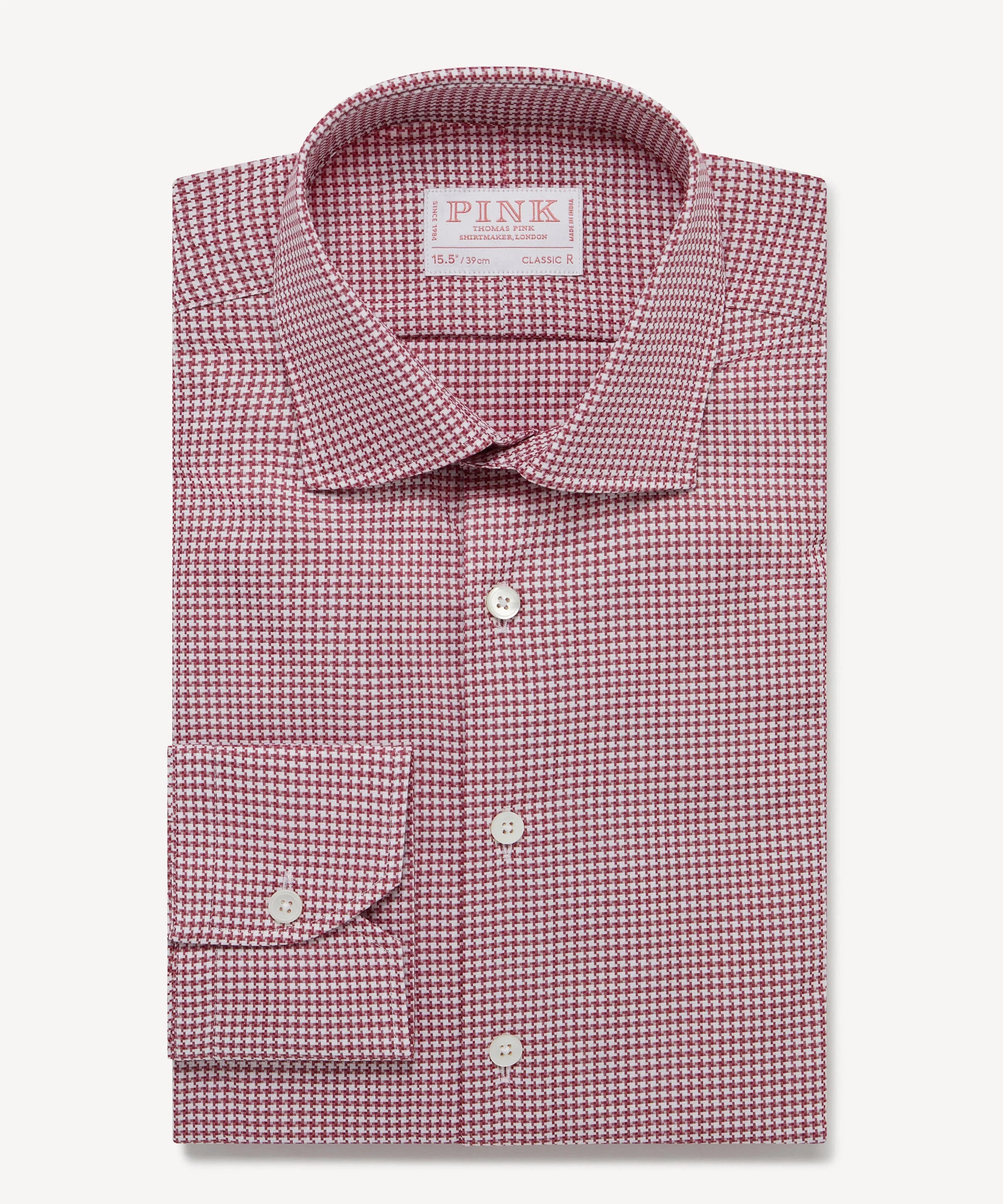 Thomas Pink Classic Fit Formal Geometric Dobby Shirt-MALFORD OF LONDON SAVILE ROW MENSWEAR OUTLET