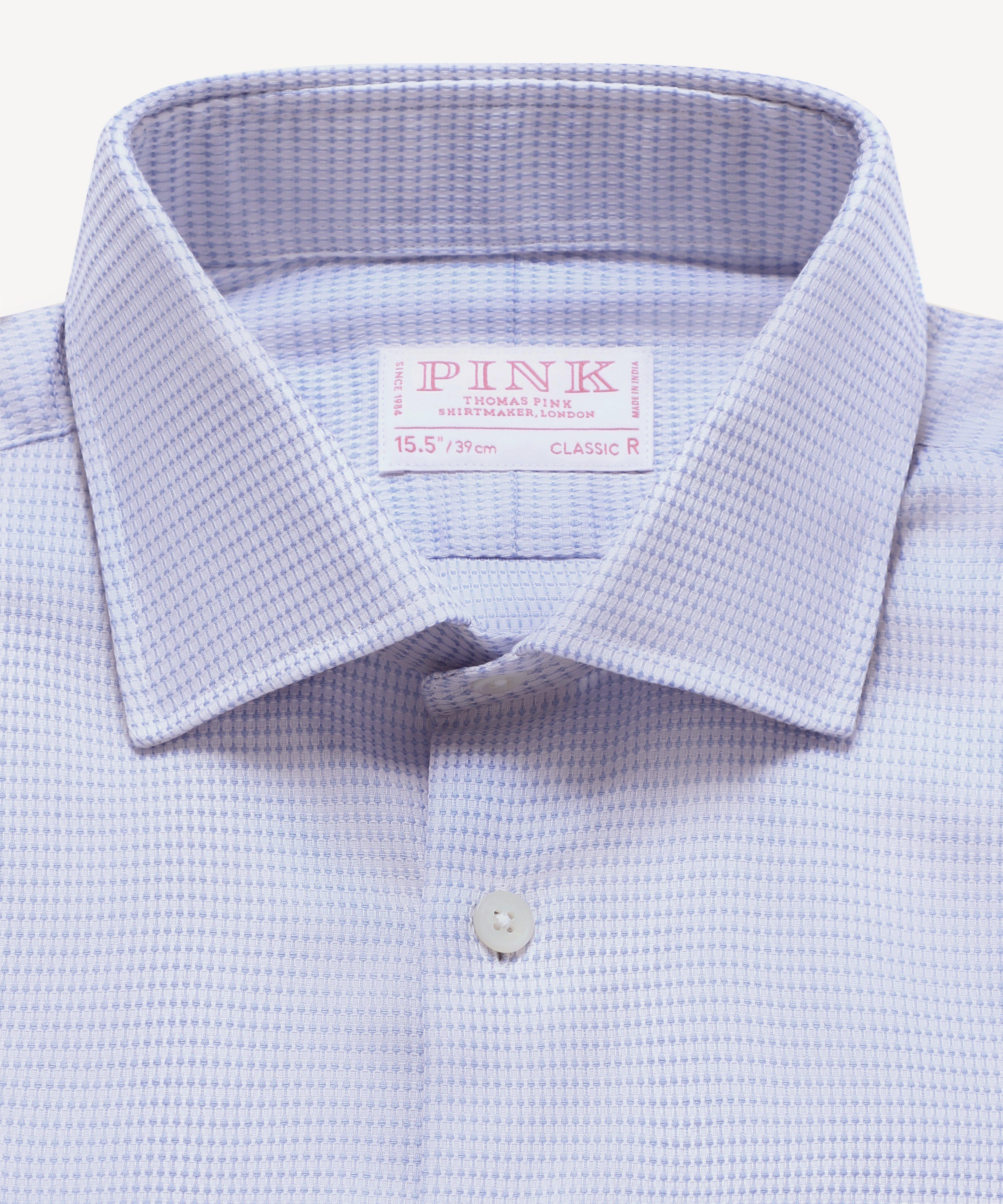 Thomas Pink Classic Fit Formal Jacquard Pattern Shirt-MALFORD OF LONDON SAVILE ROW MENSWEAR OUTLET