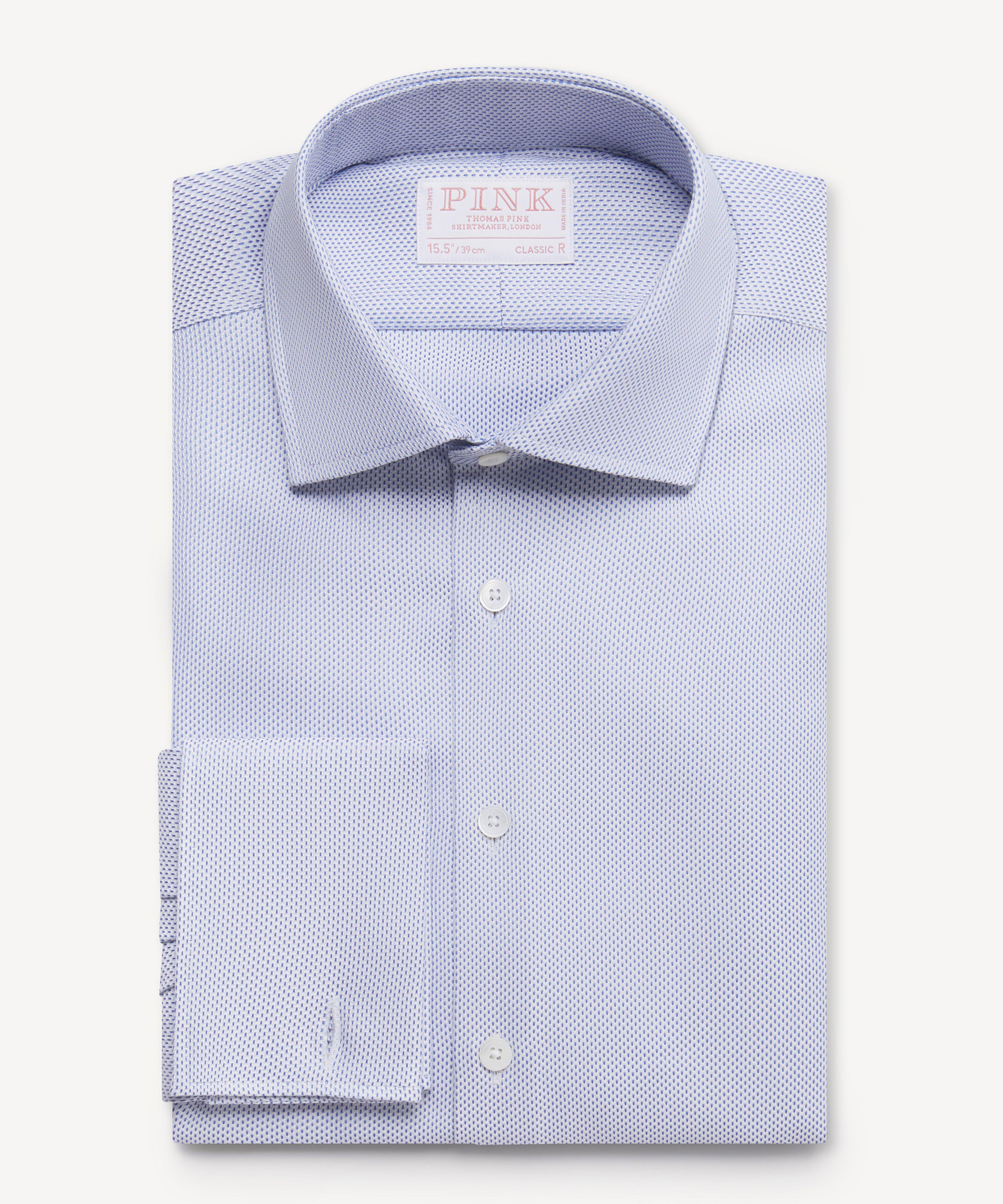 Thomas Pink Classic Fit Formal Jacquard Pattern Shirt-MALFORD OF LONDON SAVILE ROW MENSWEAR OUTLET